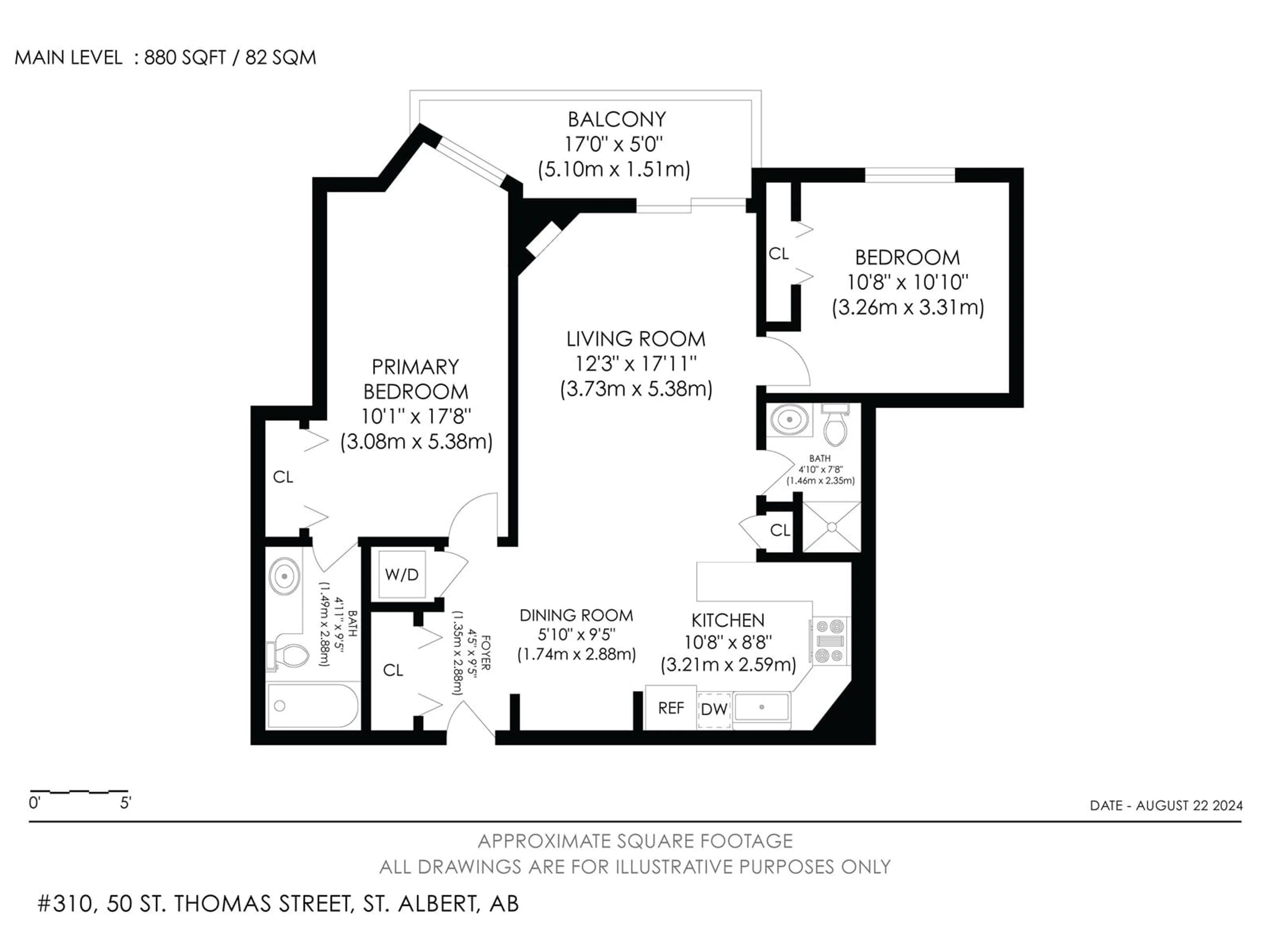 Floor plan for #301 50 St.Thomas Street, St. Albert Alberta T8N7A3