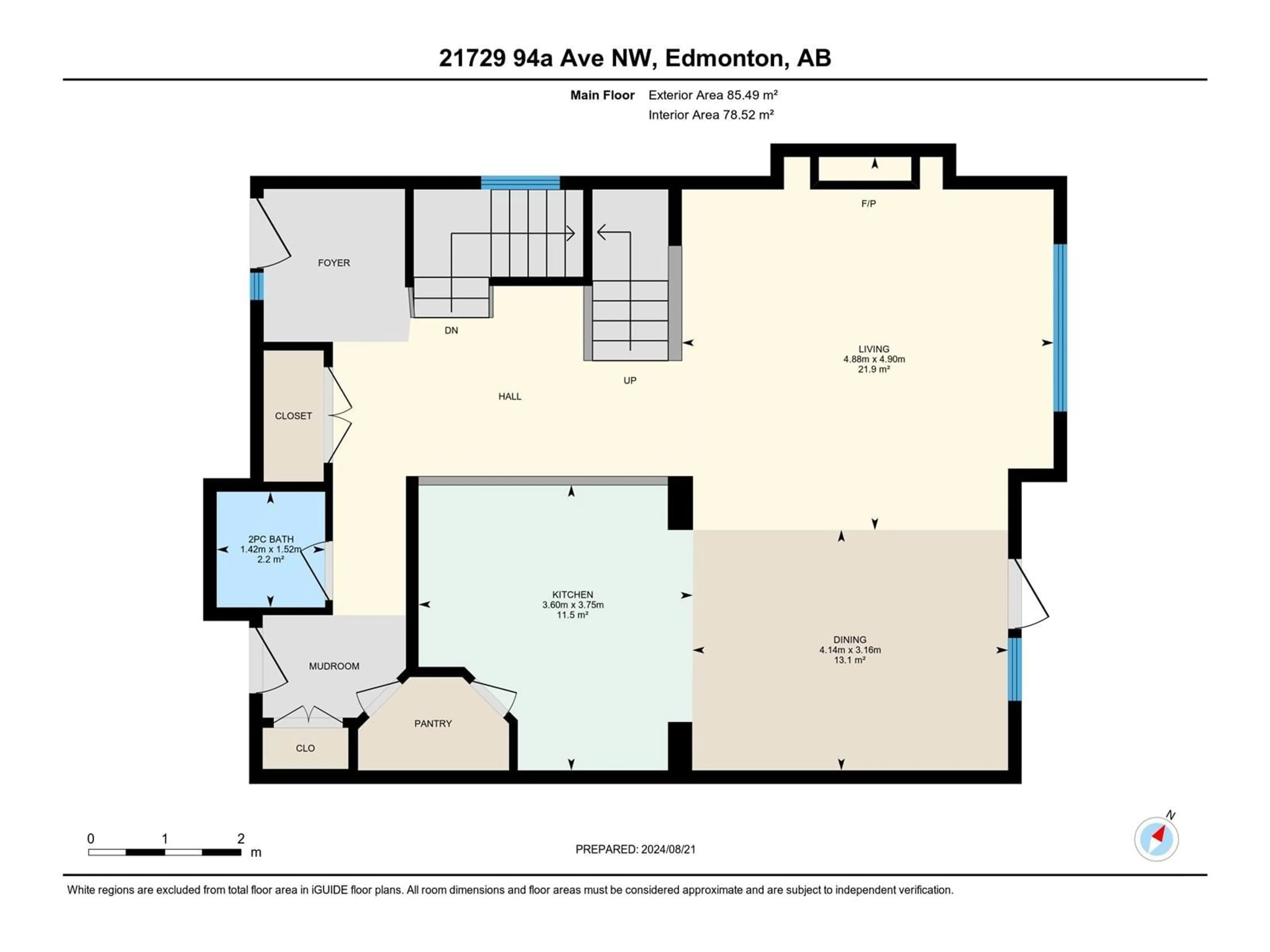 Floor plan for 21729 94A AV NW, Edmonton Alberta T5T1M9