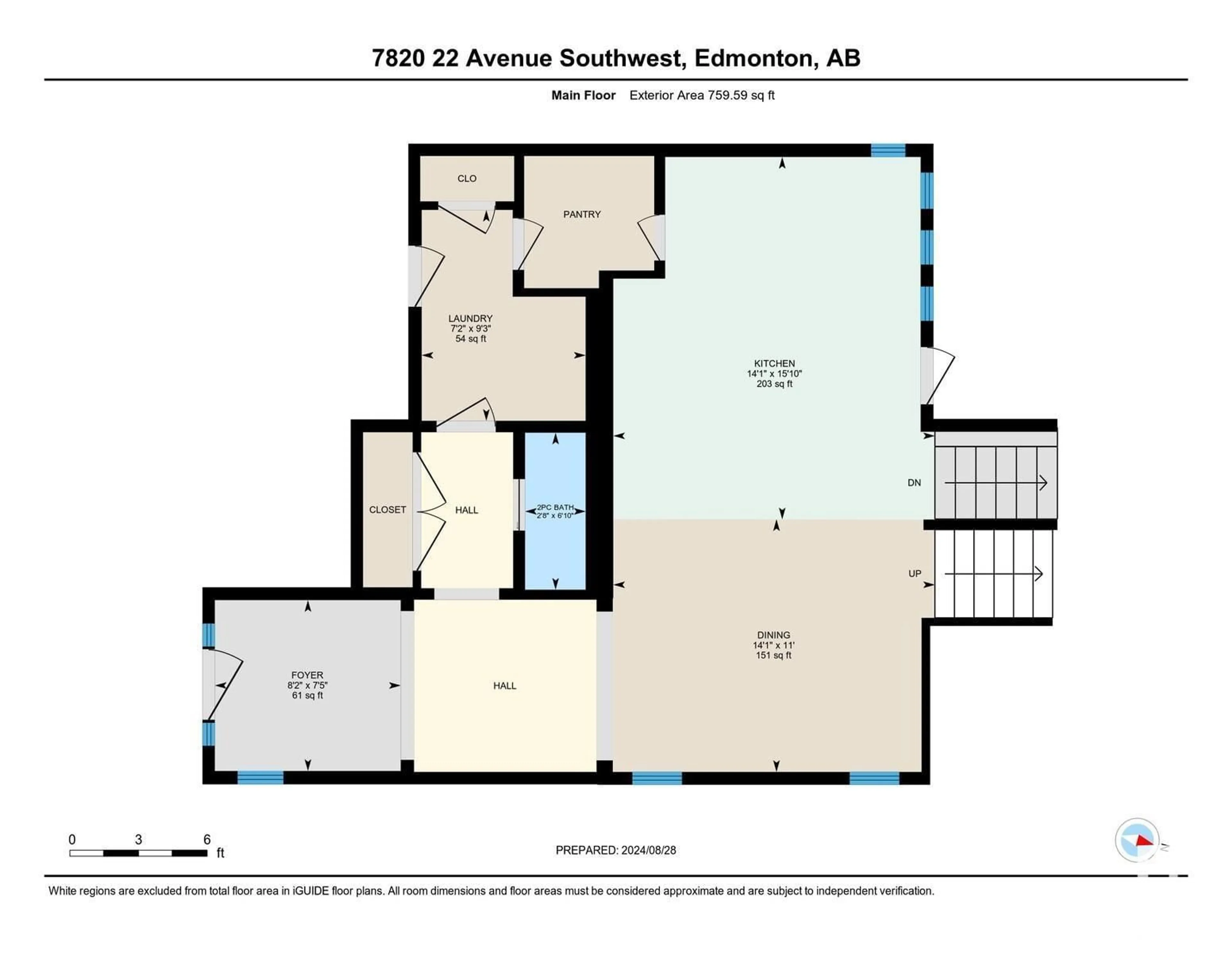 Floor plan for 7820 22 AV SW SW, Edmonton Alberta T6X0Z2