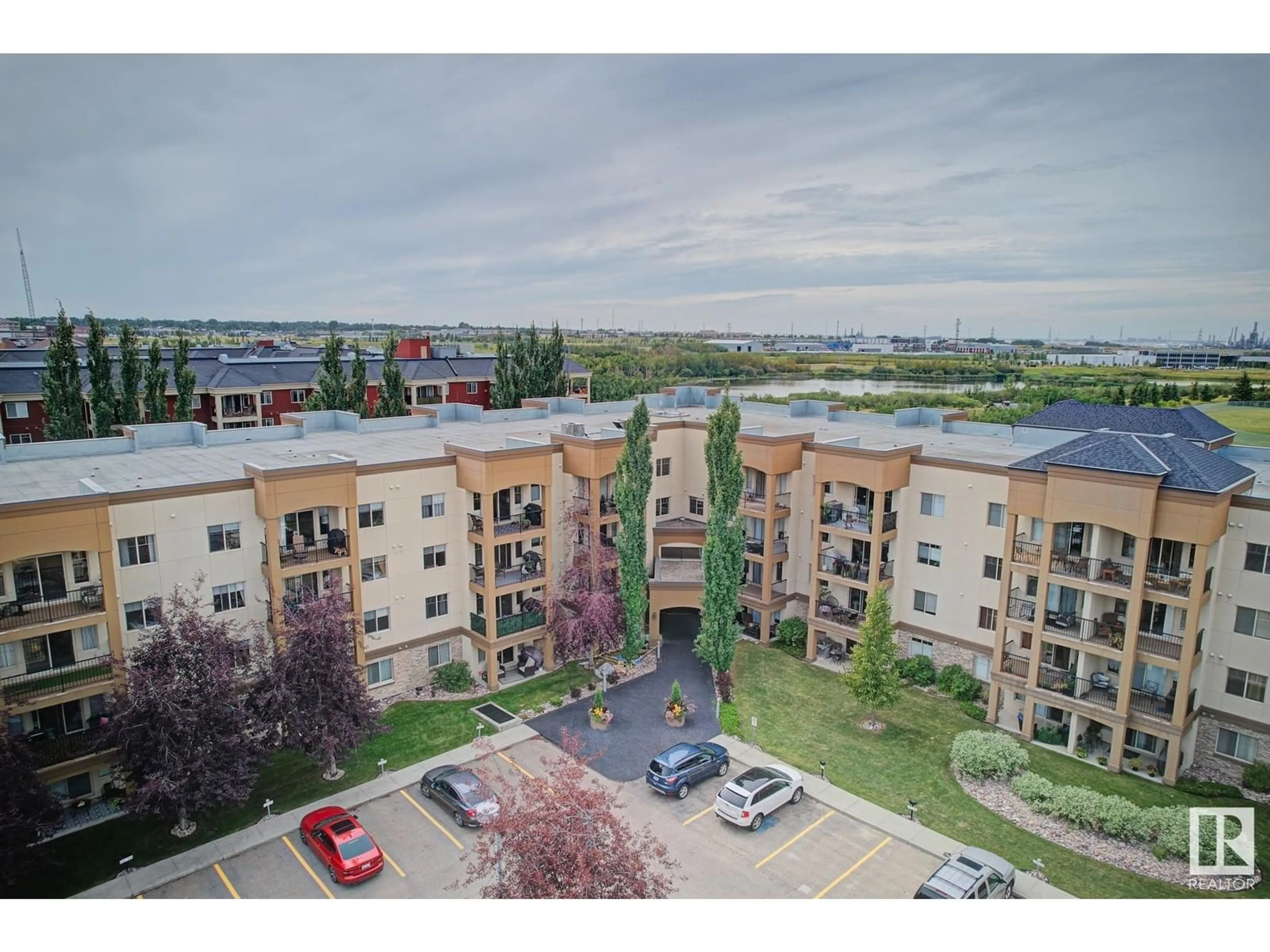 A pic from exterior of the house or condo, the street view for #437 400 Palisades WY, Sherwood Park Alberta T8H0H4