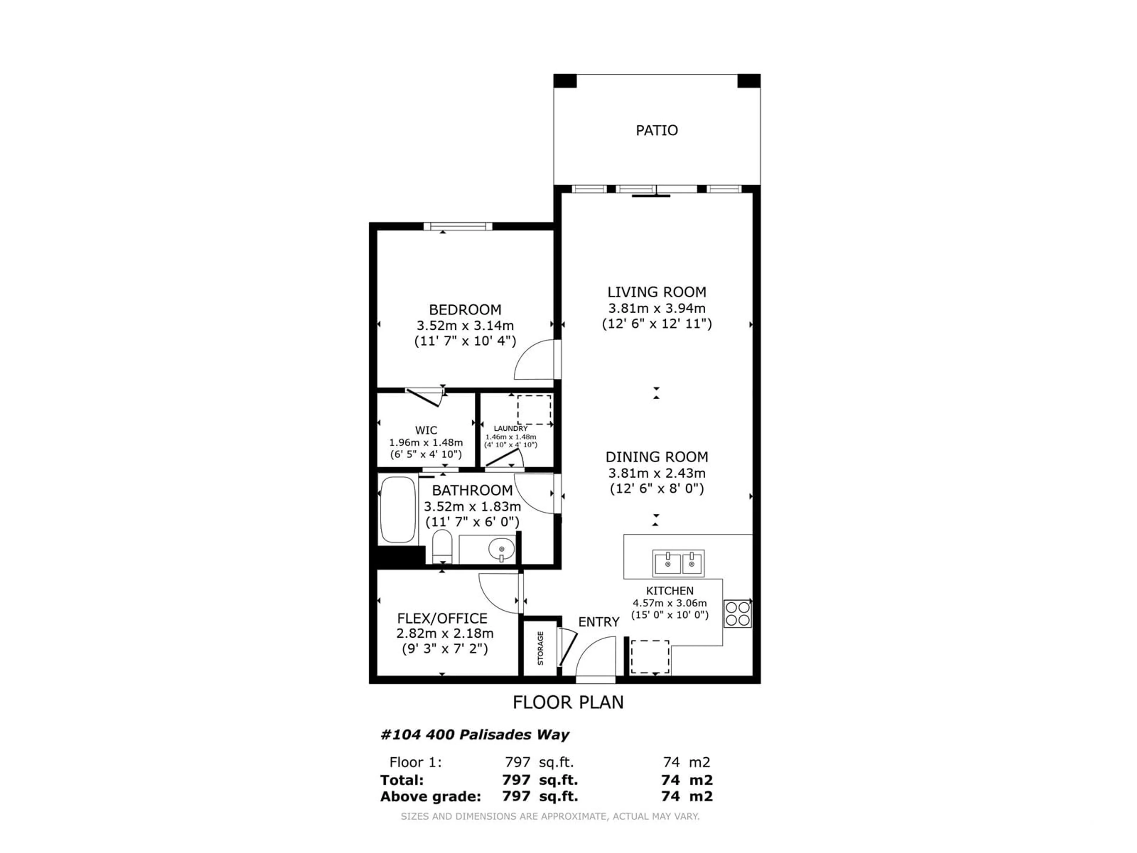 Floor plan for #104 400 PALISADES WY, Sherwood Park Alberta T8H0H4