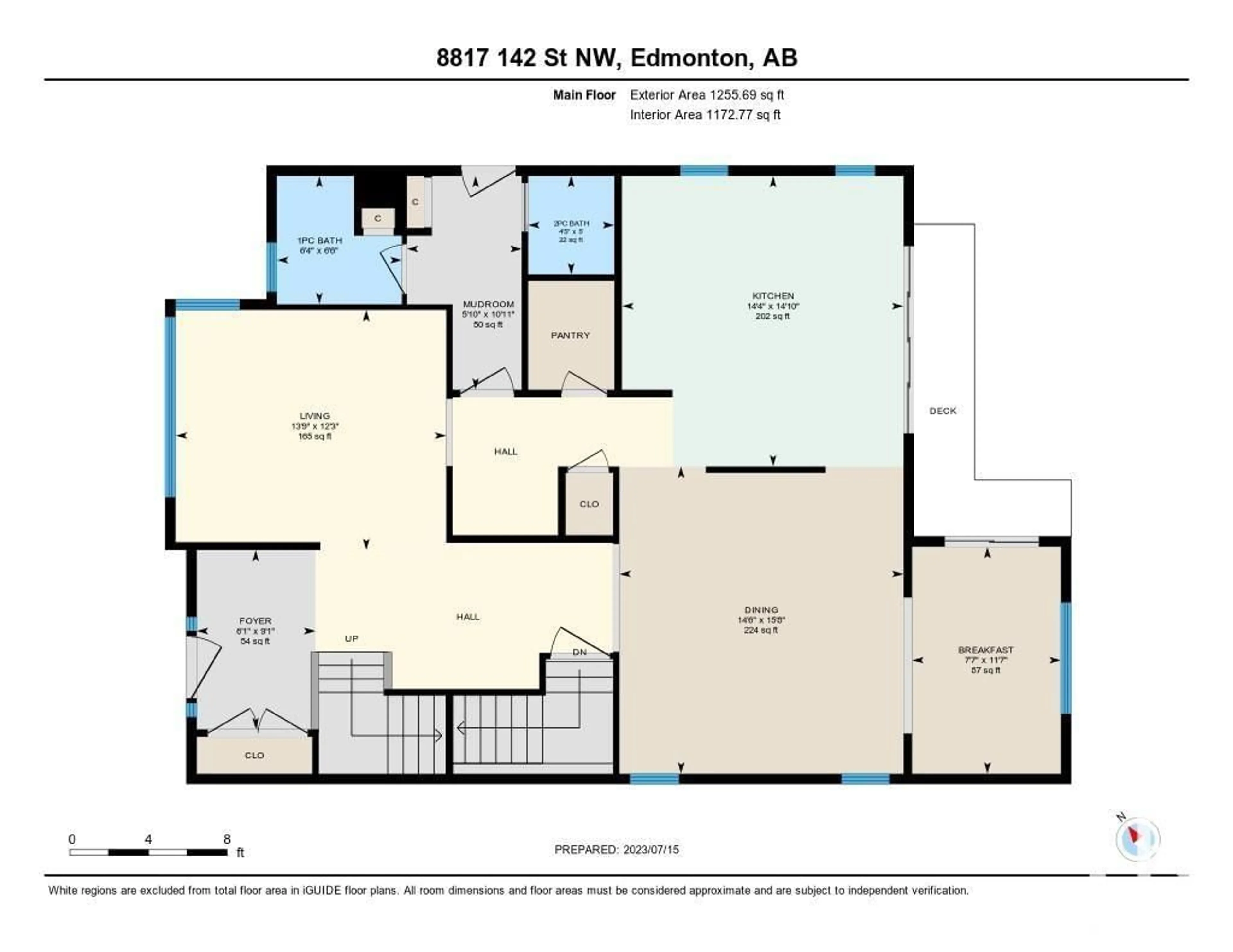 Floor plan for 8817 142 ST NW, Edmonton Alberta T6R0M3