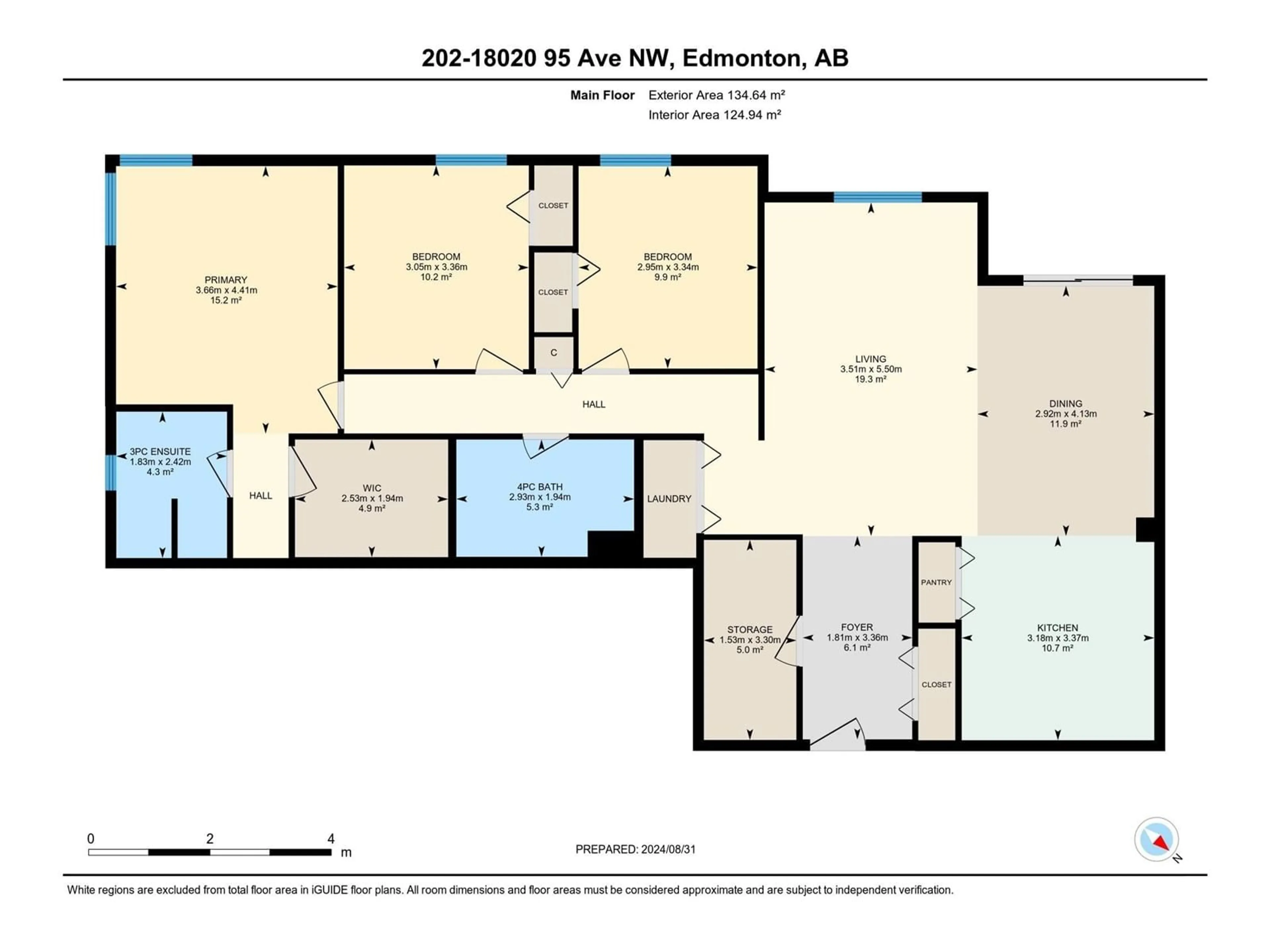 Floor plan for #202 18020 95 AV NW, Edmonton Alberta T5T6B2