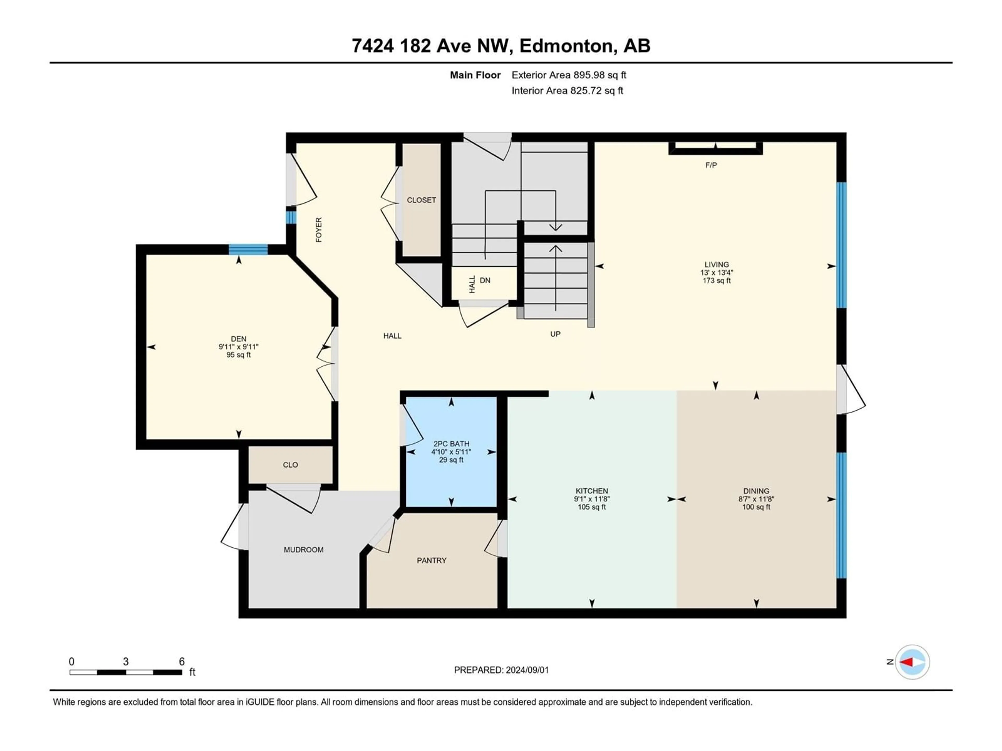 Floor plan for 7424 182 AV NW, Edmonton Alberta T5Z0M1