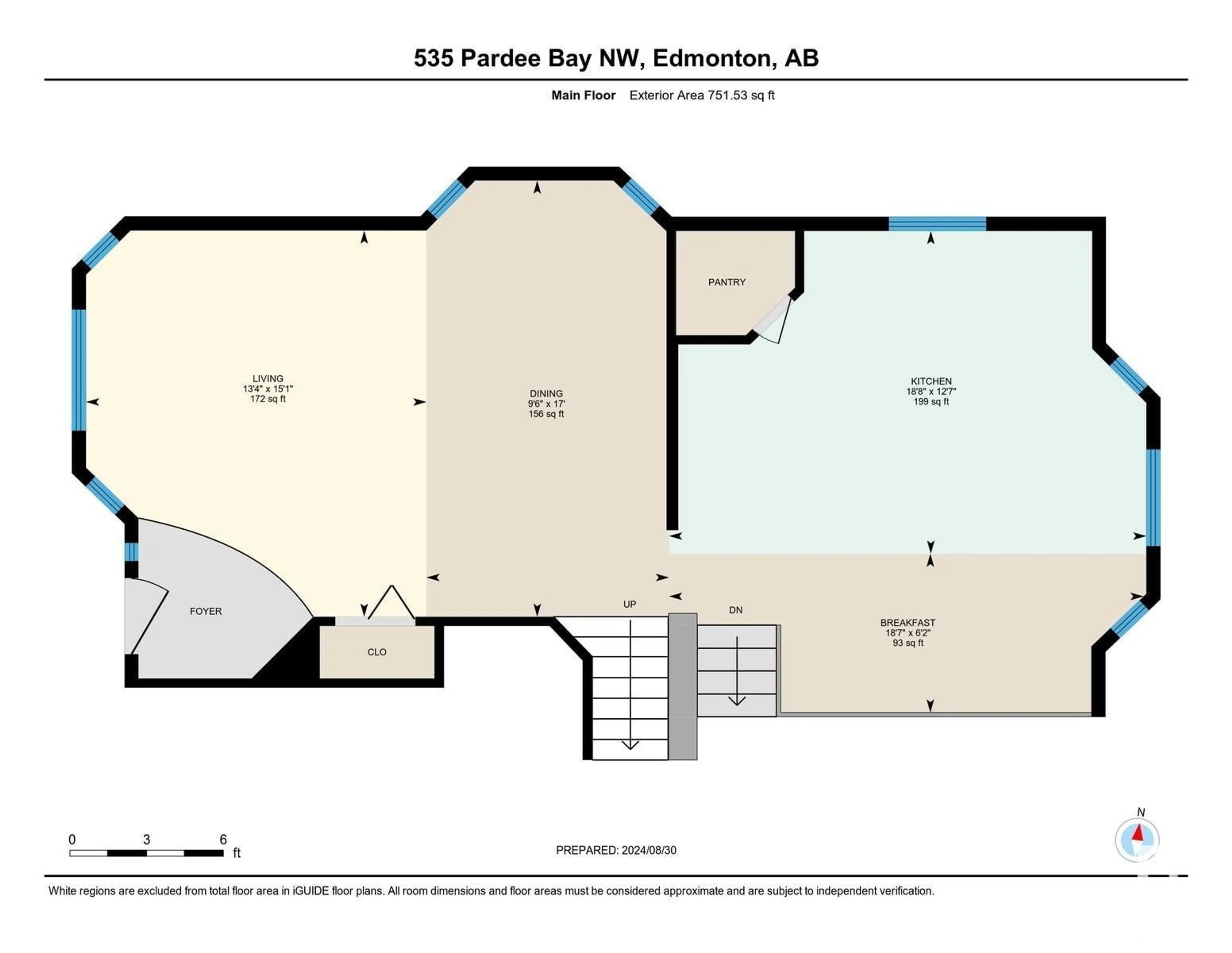 Floor plan for 535 PARDEE BA NW, Edmonton Alberta T5T5Y9