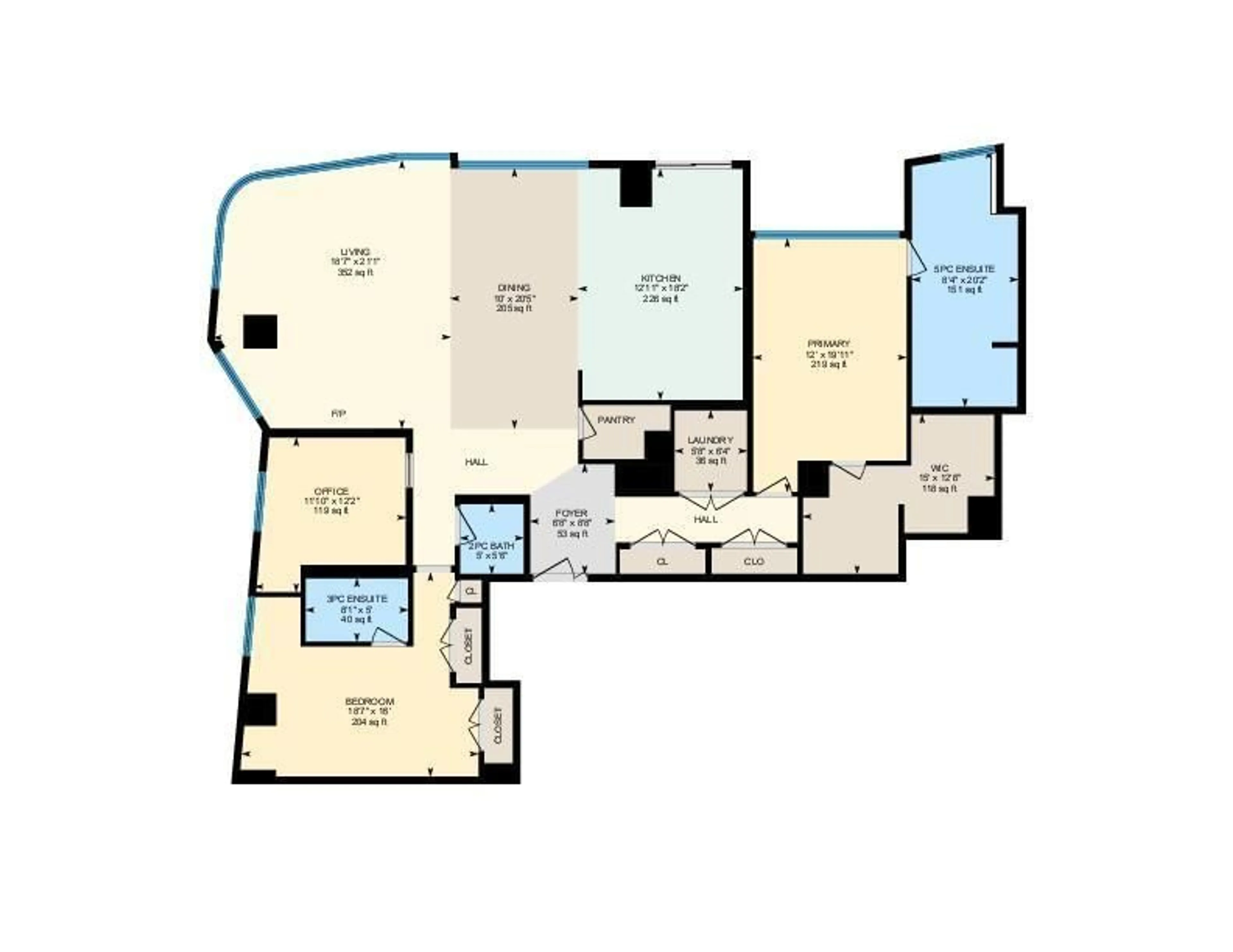 Floor plan for #4704 10360 102 ST NW, Edmonton Alberta T5J0K6