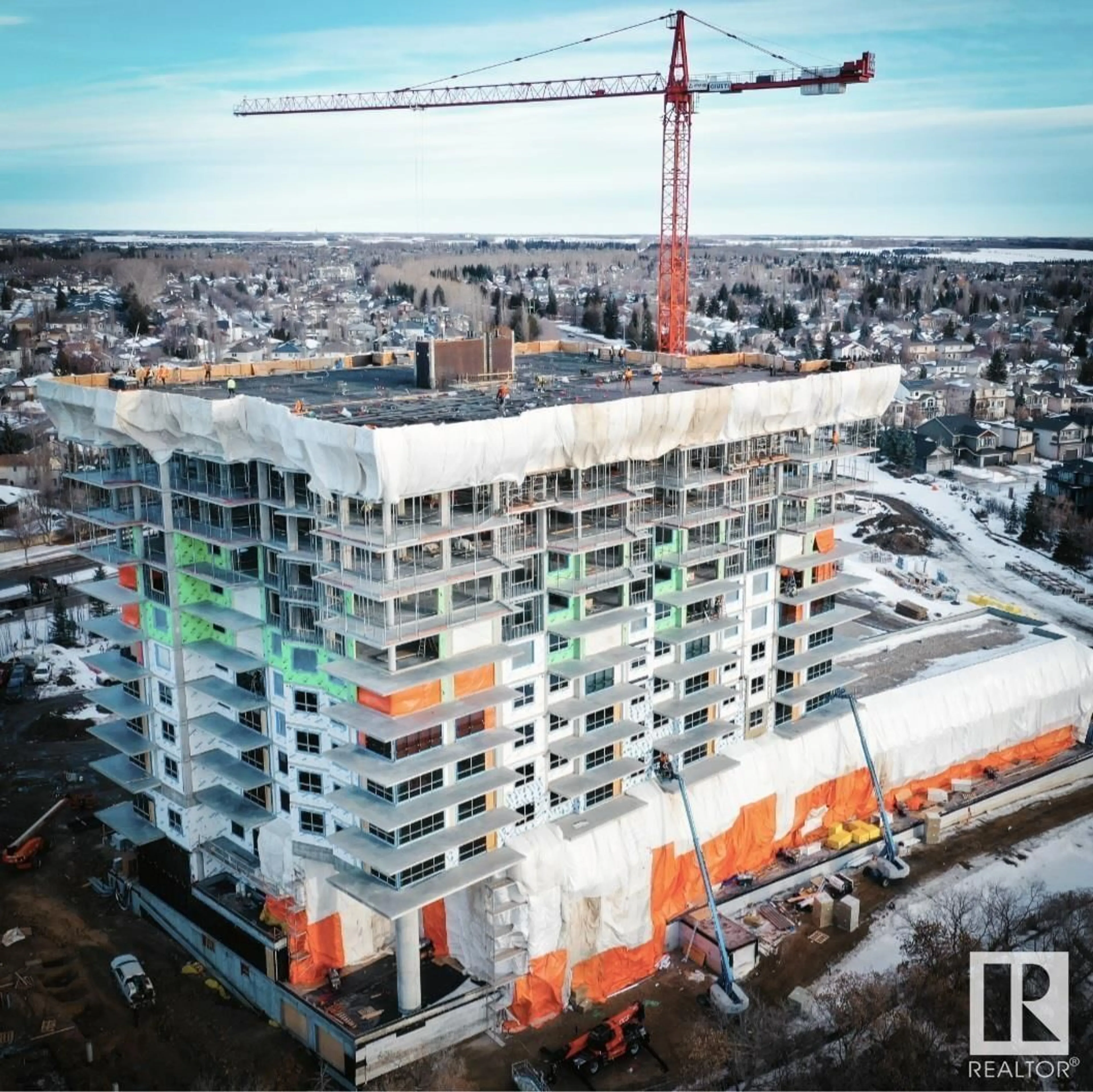 A pic from outside/outdoor area/front of a property/back of a property/a pic from drone, building for 208 - 260 BELLEROSE DR, St. Albert Alberta T8N7P7