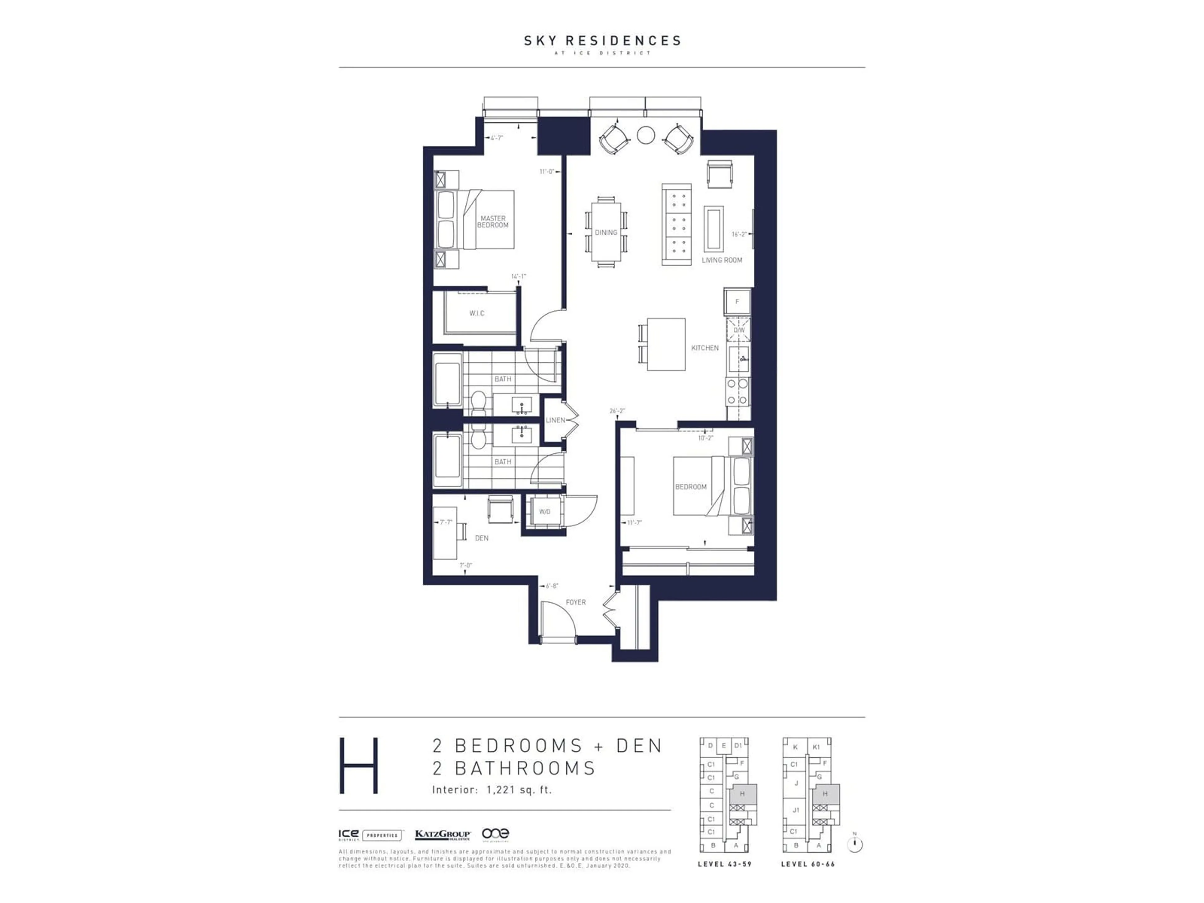 Floor plan for #5406 10310 102 ST NW, Edmonton Alberta T5J0K5