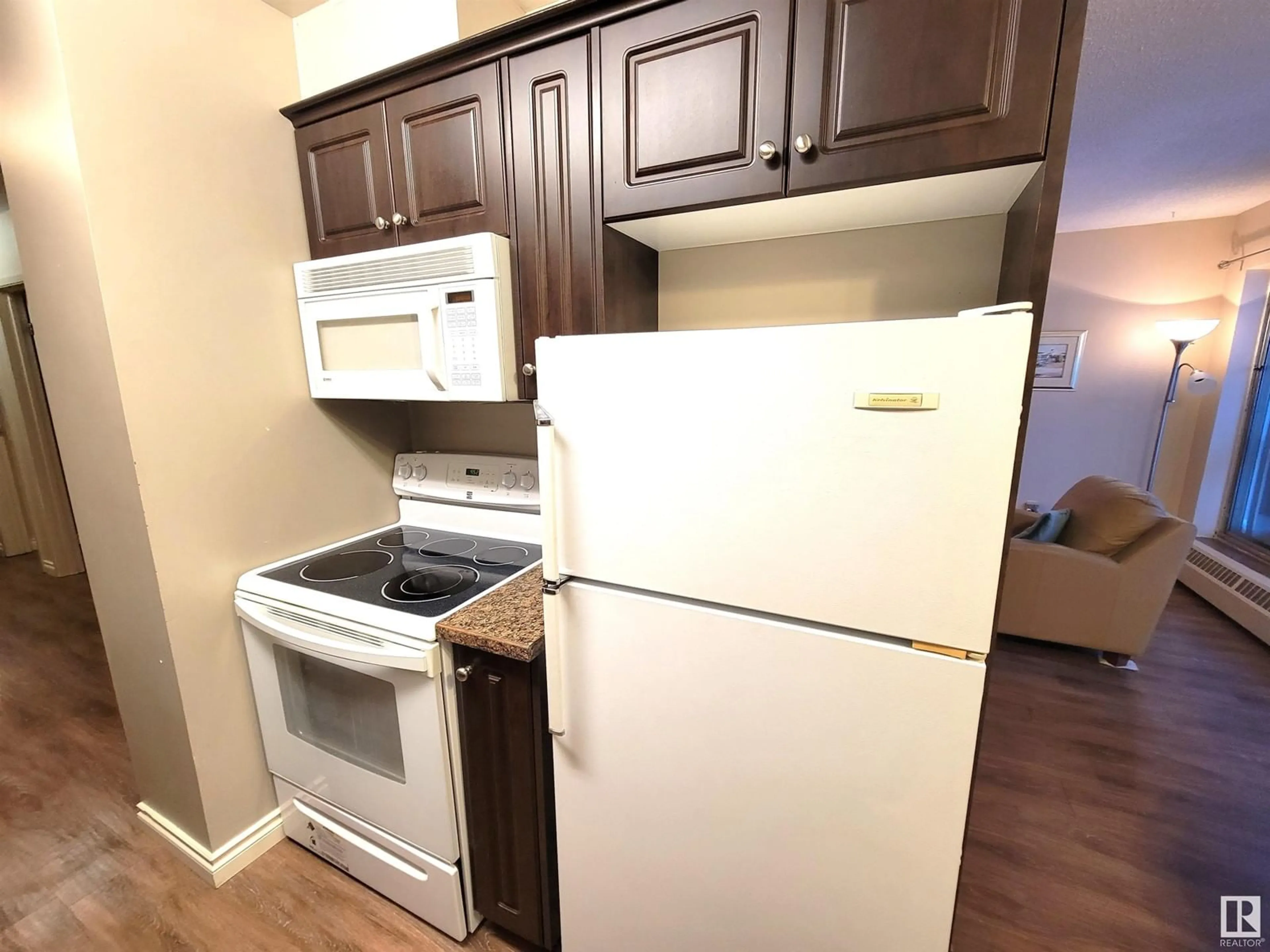 Standard kitchen, unknown floor, mountain for #101 911 10 ST, Cold Lake Alberta T9M1J8