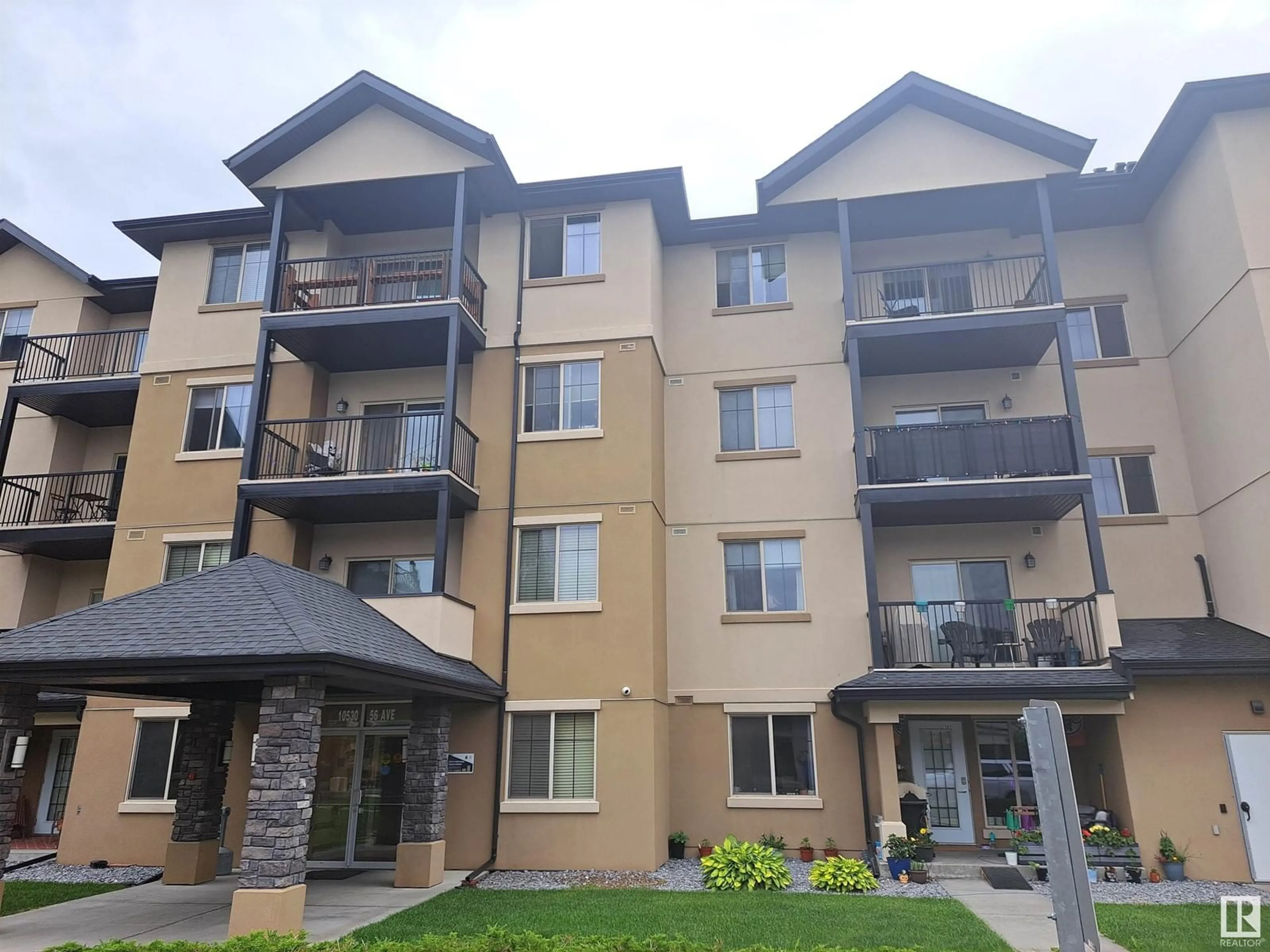 A pic from exterior of the house or condo, the front or back of building for #316 10530 56 AV NW, Edmonton Alberta T6H0X7