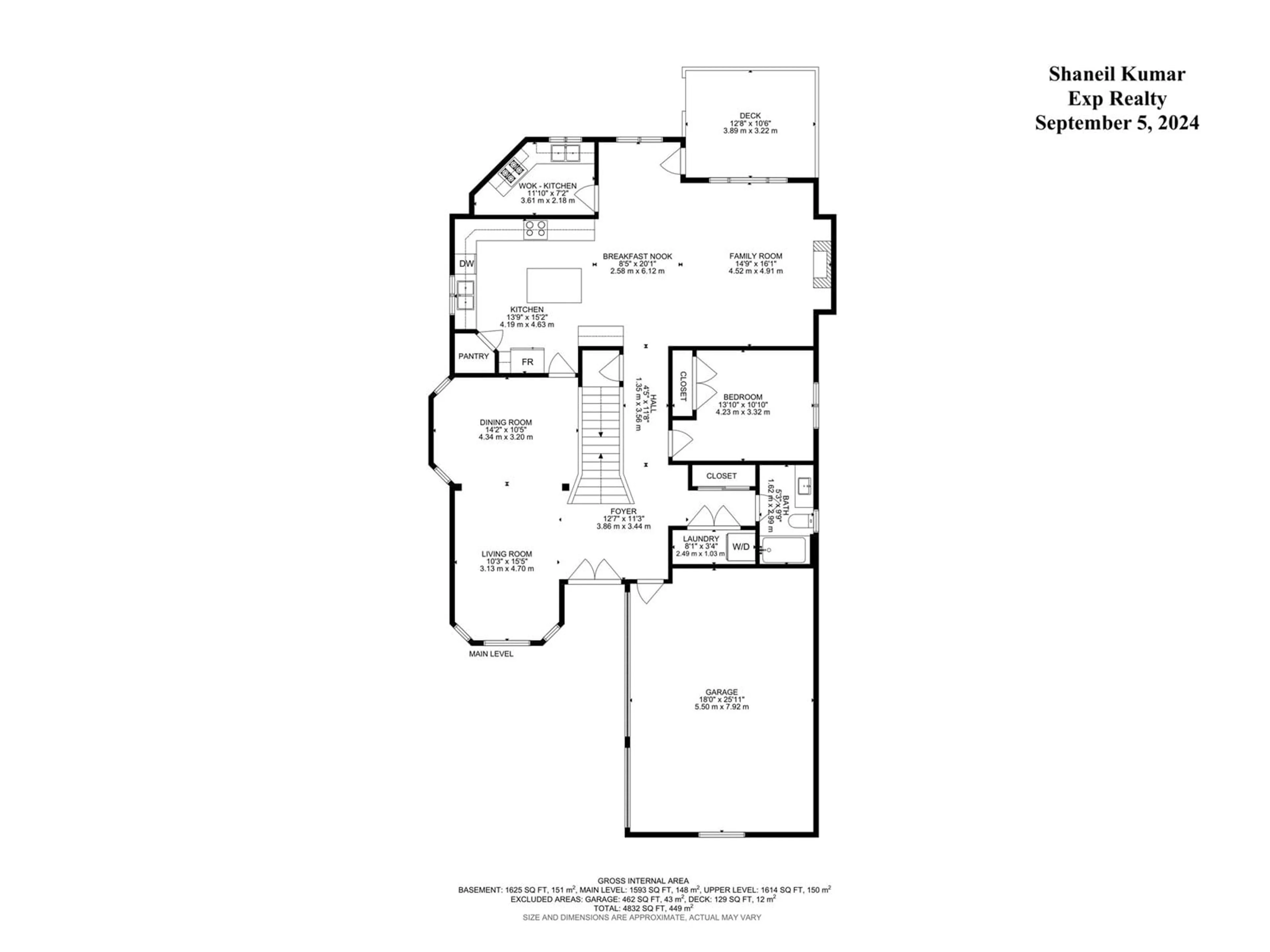 Floor plan for 1004 WILDWOOD CO NW, Edmonton Alberta T6T0M2