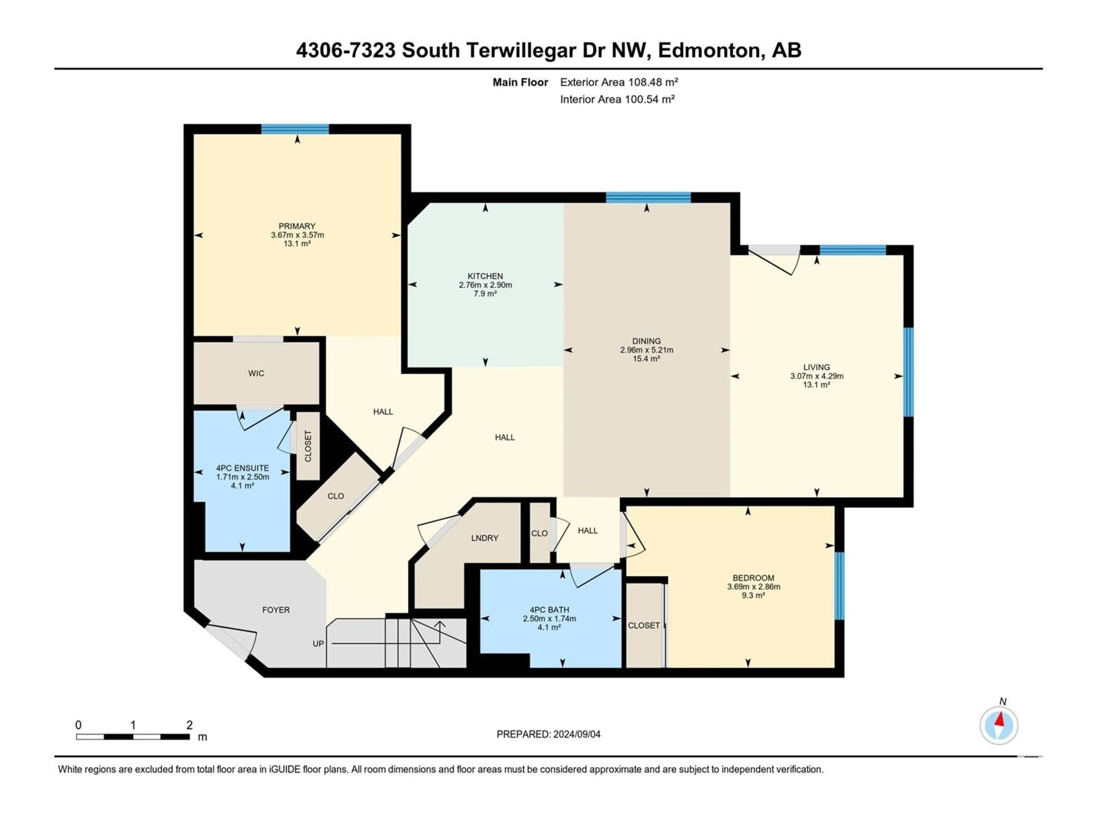 Floor plan for #4306 7323 SOUTH TERWILLEGAR DR NW, Edmonton Alberta T6R0L7