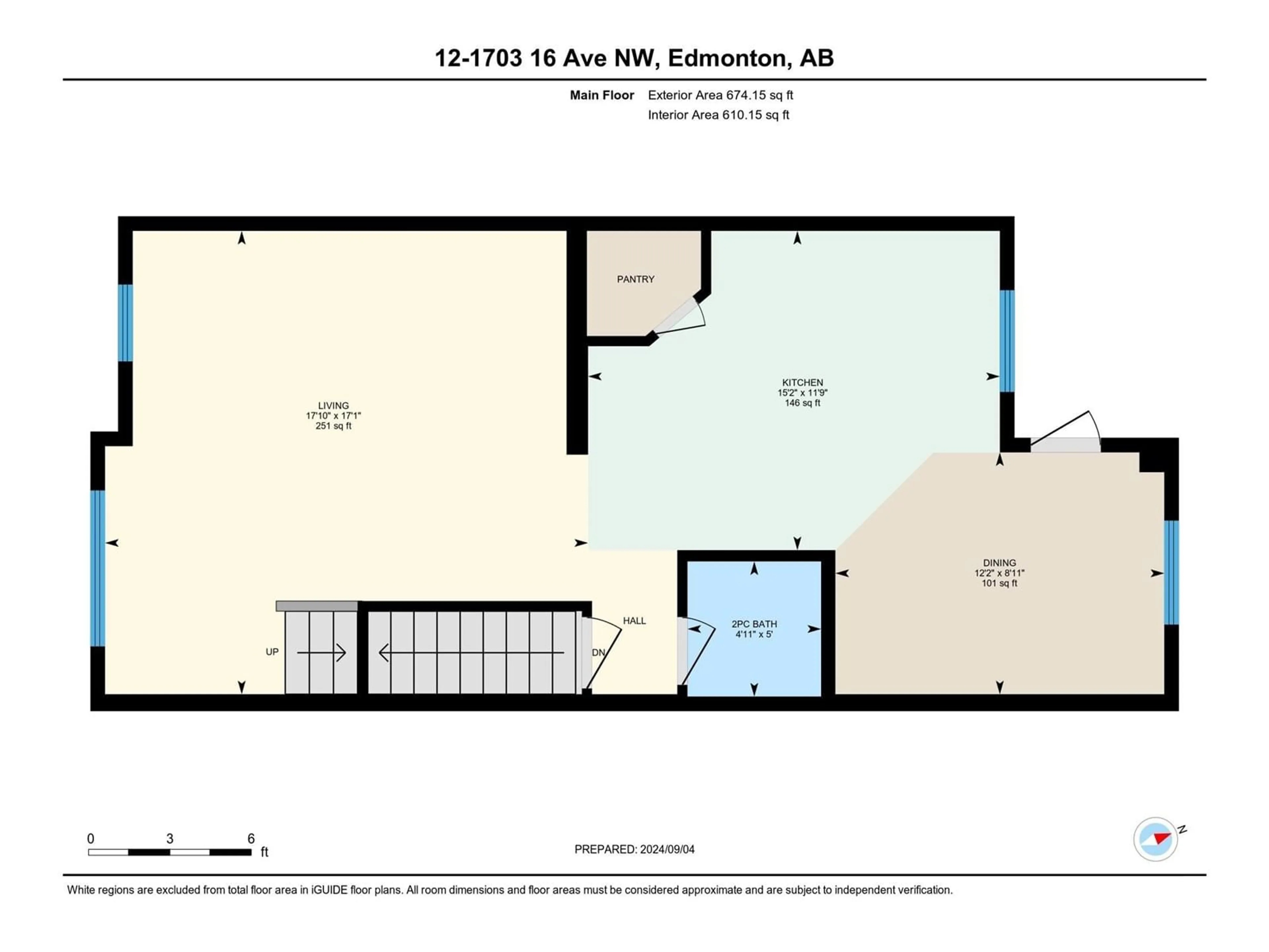 Floor plan for #12 1703 16 AV NW, Edmonton Alberta T6T2X3