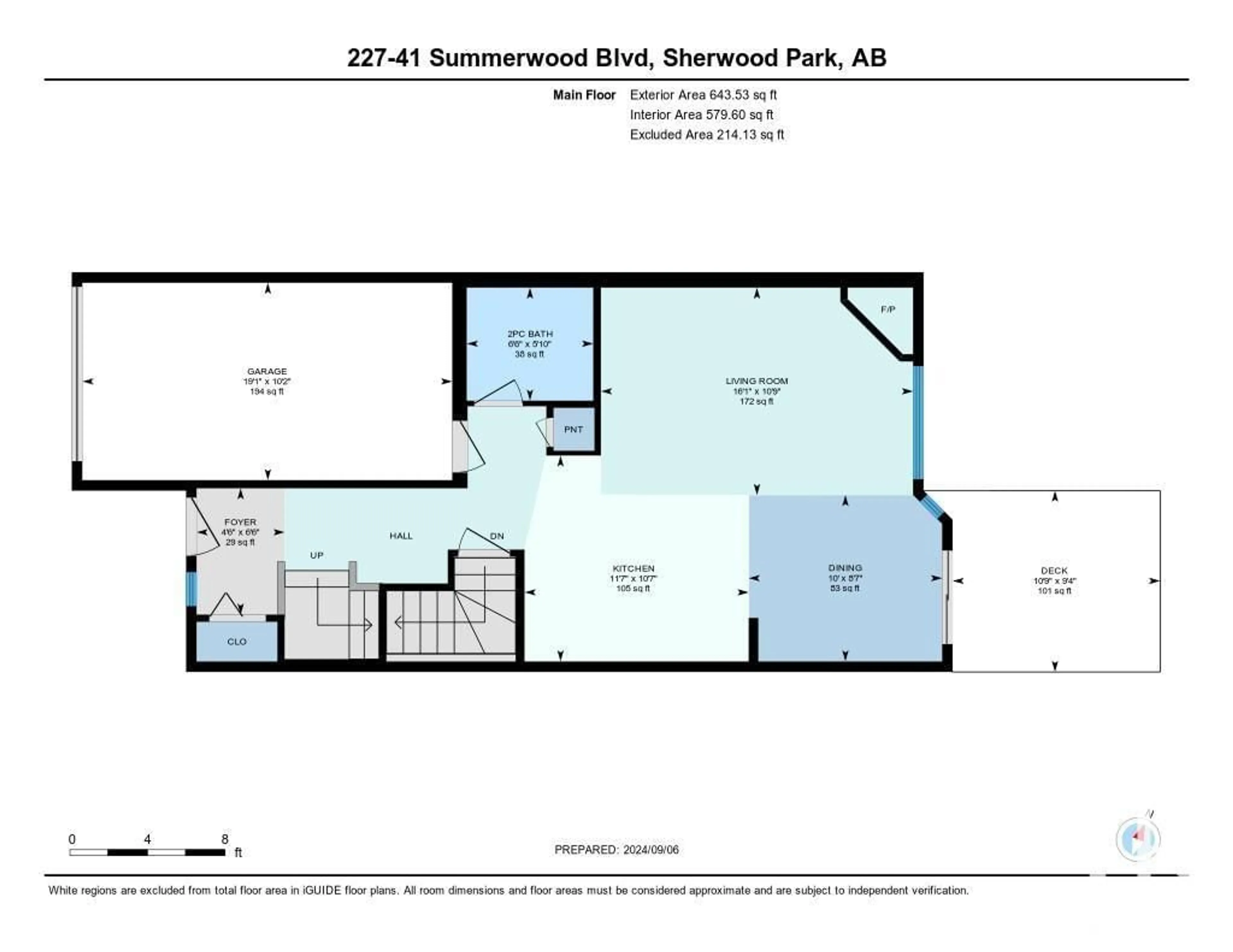 Floor plan for #227 41 SUMMERWOOD BV, Sherwood Park Alberta T8H0C8