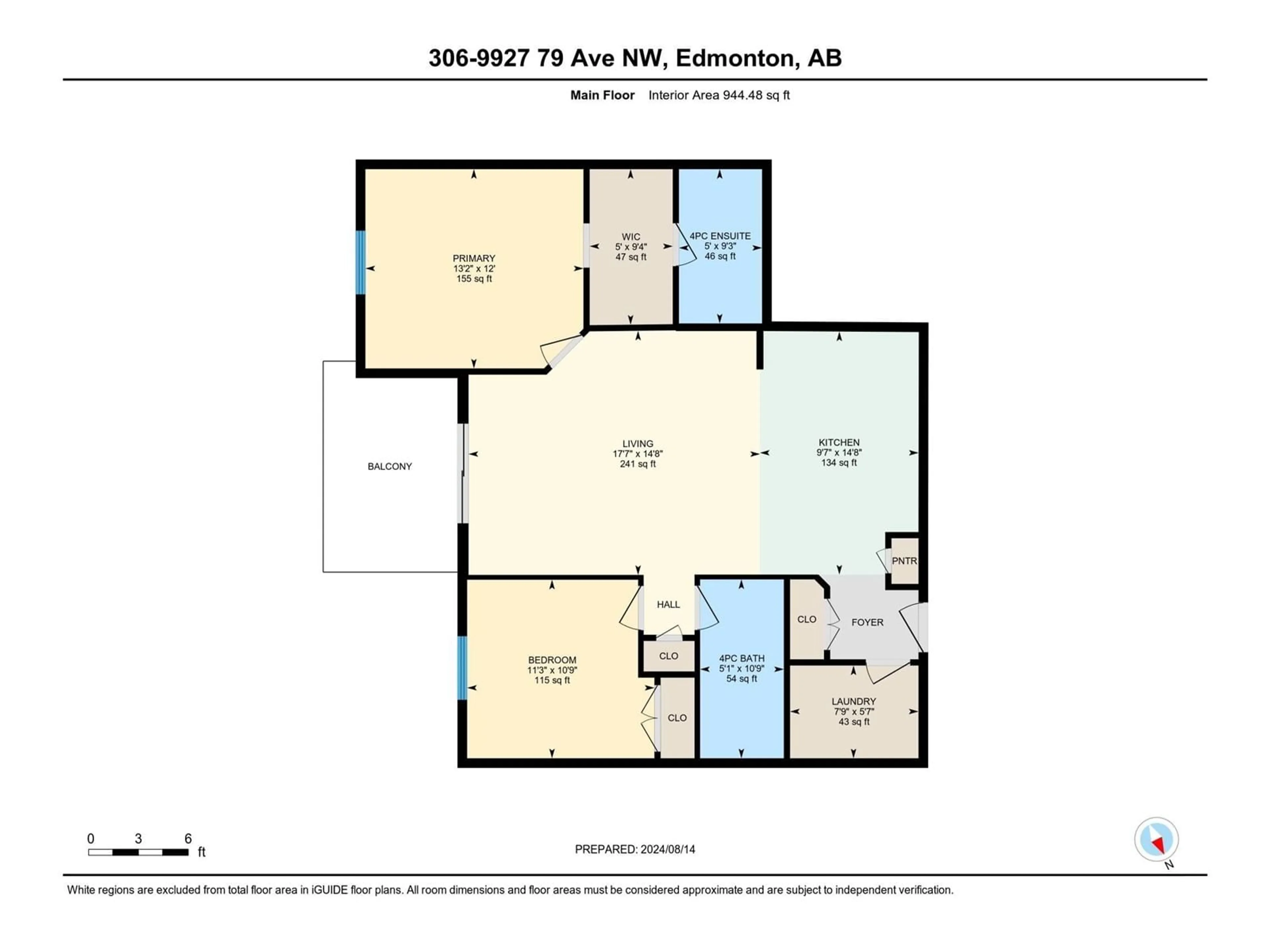 Floor plan for #306 9927 79 AV NW NW, Edmonton Alberta T6E1R3