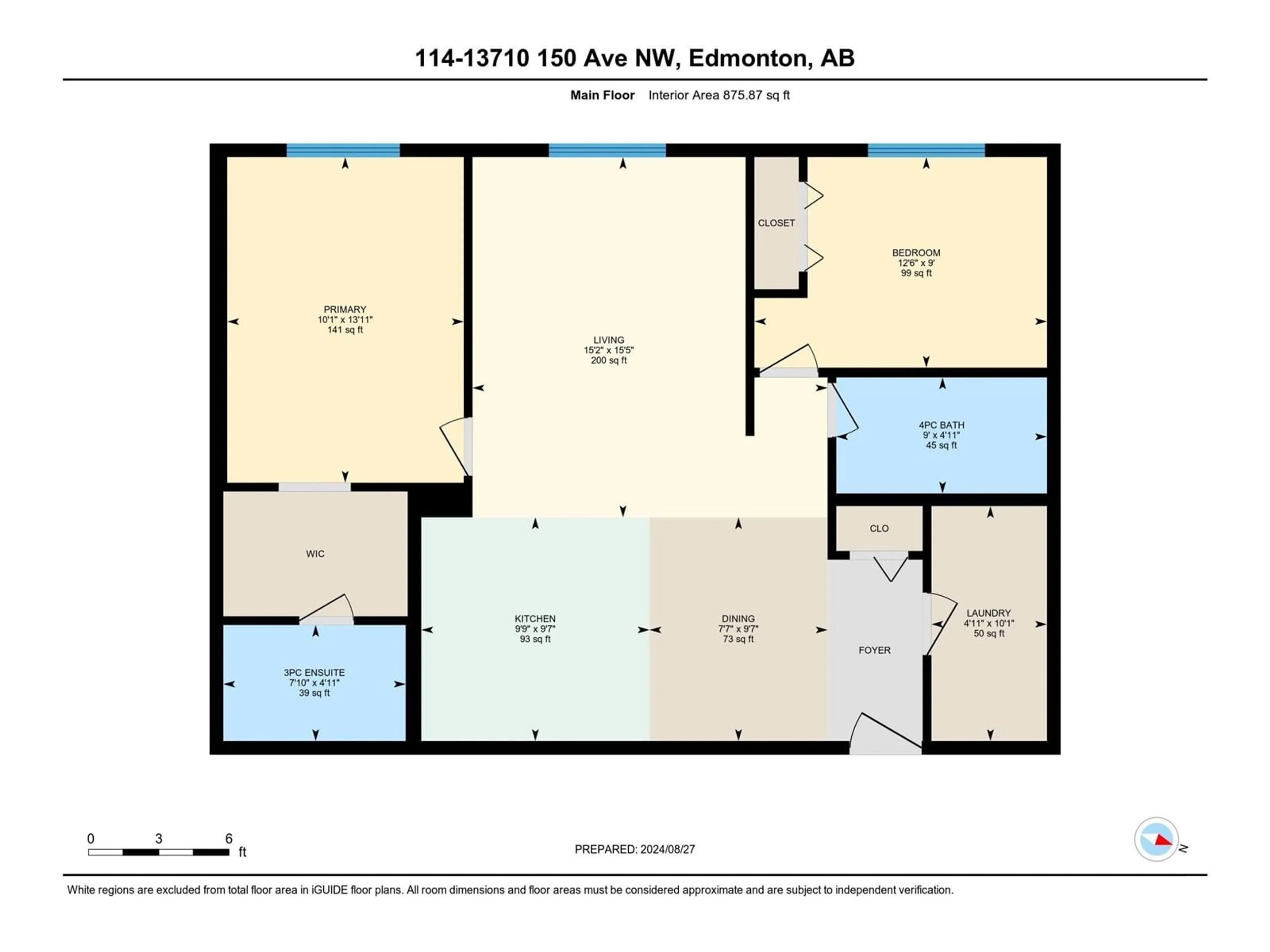 Floor plan for #114 13710 150 AV NW, Edmonton Alberta T6V0B2