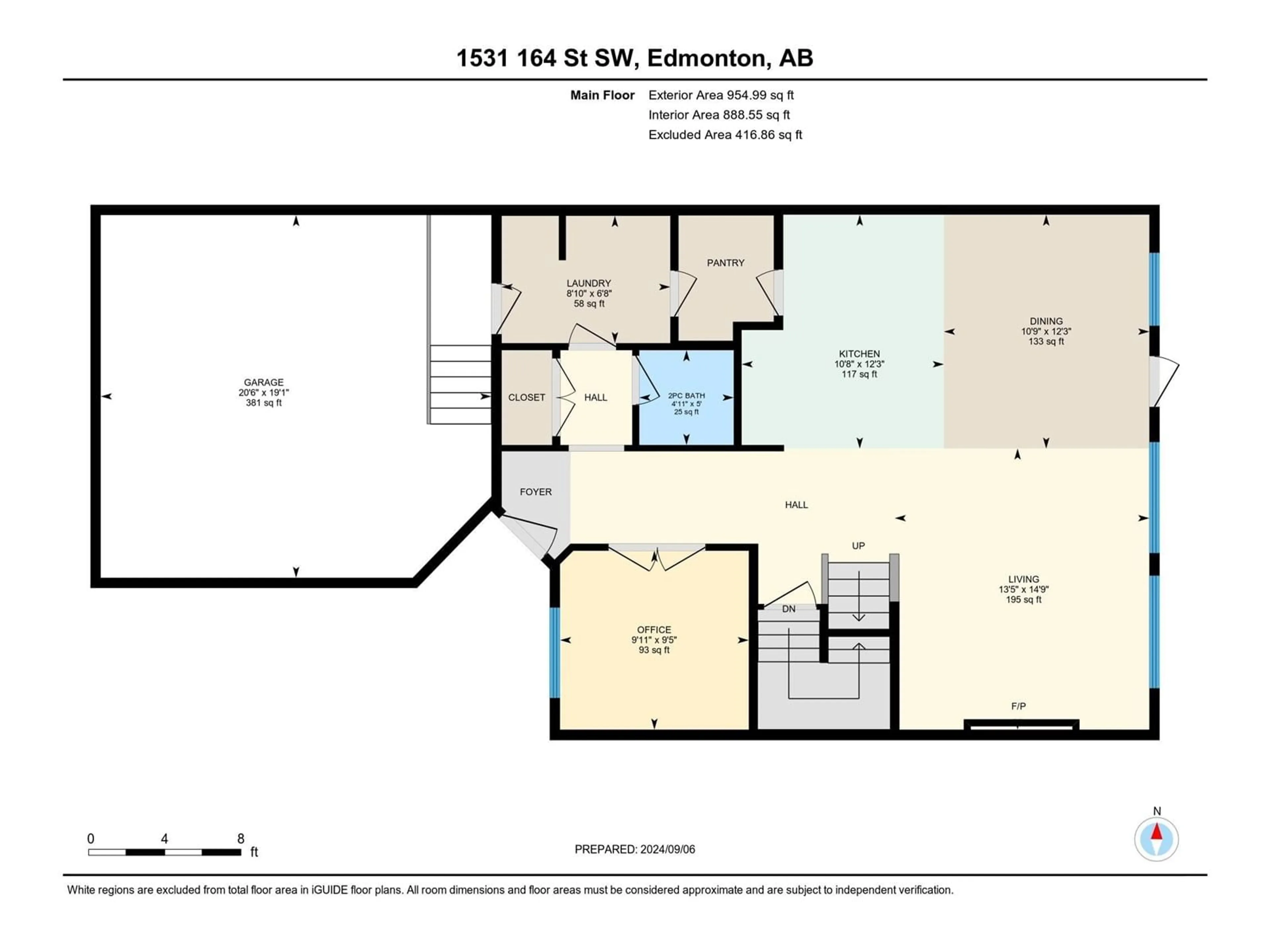 Floor plan for 1531 164 ST SW, Edmonton Alberta T6W2T3