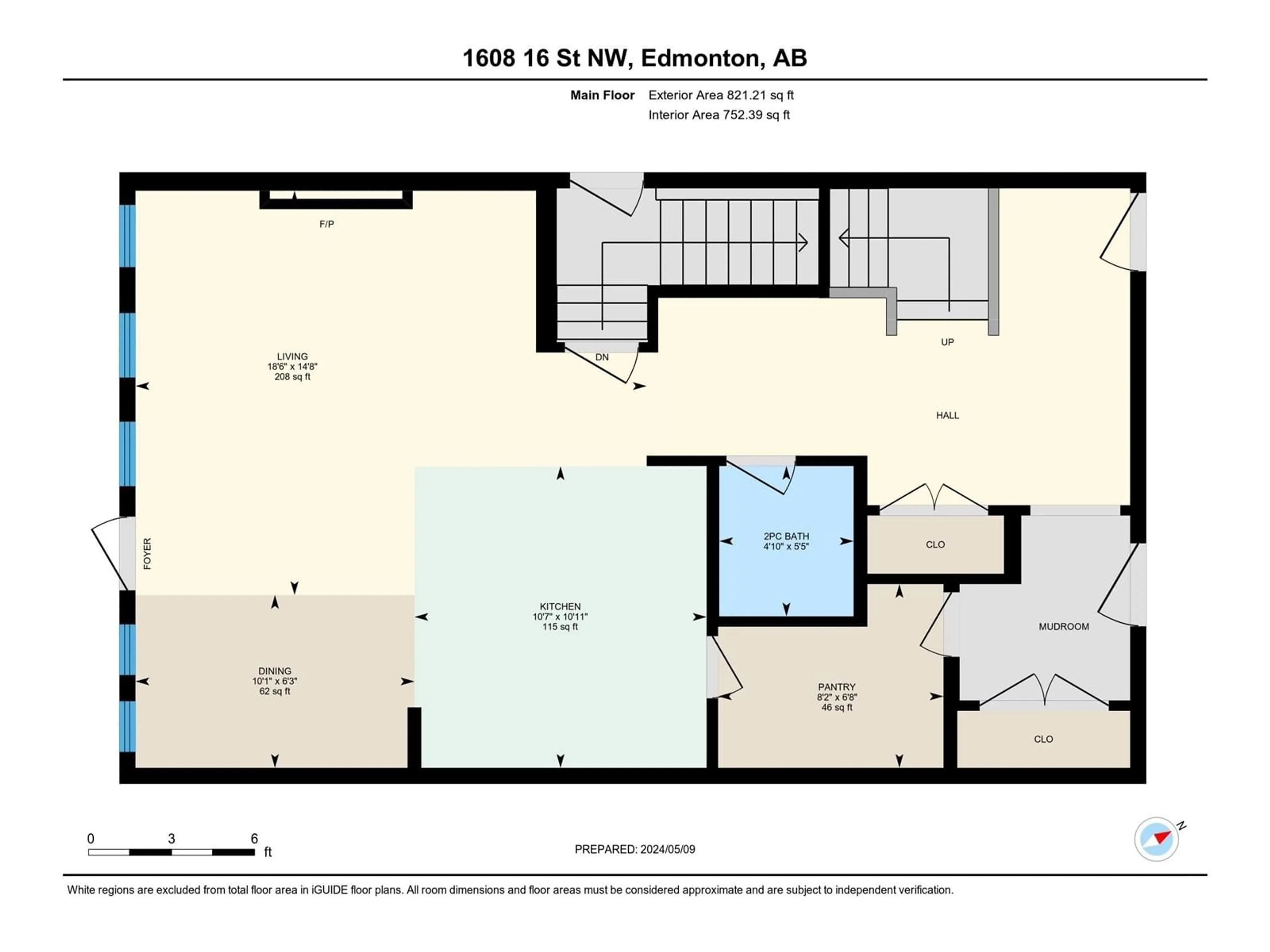 Floor plan for 1608 16 ST NW, Edmonton Alberta T6T1J1