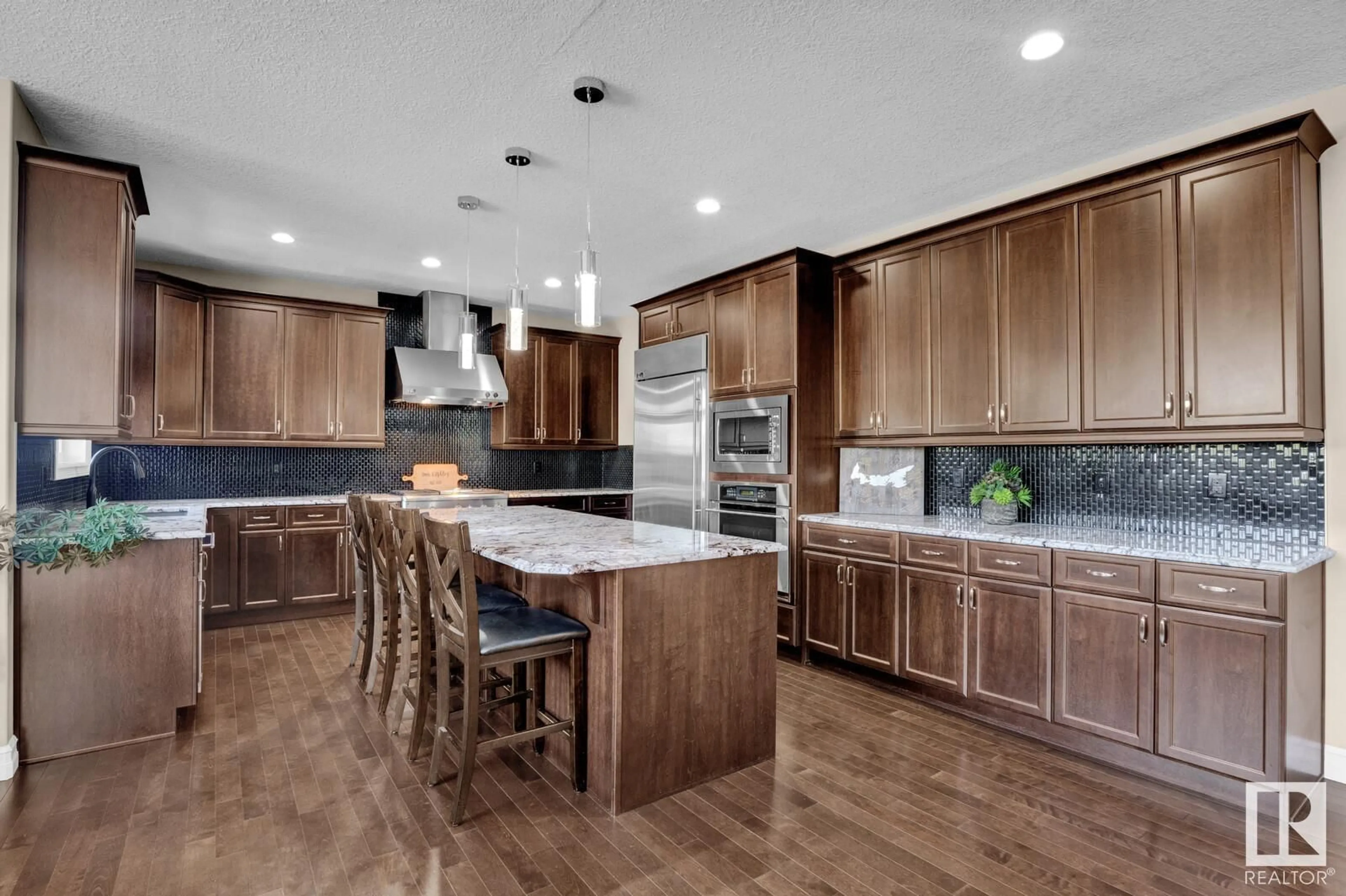 Contemporary kitchen, wood floors, mountain for 8996 24 AV SW, Edmonton Alberta T6X1A6