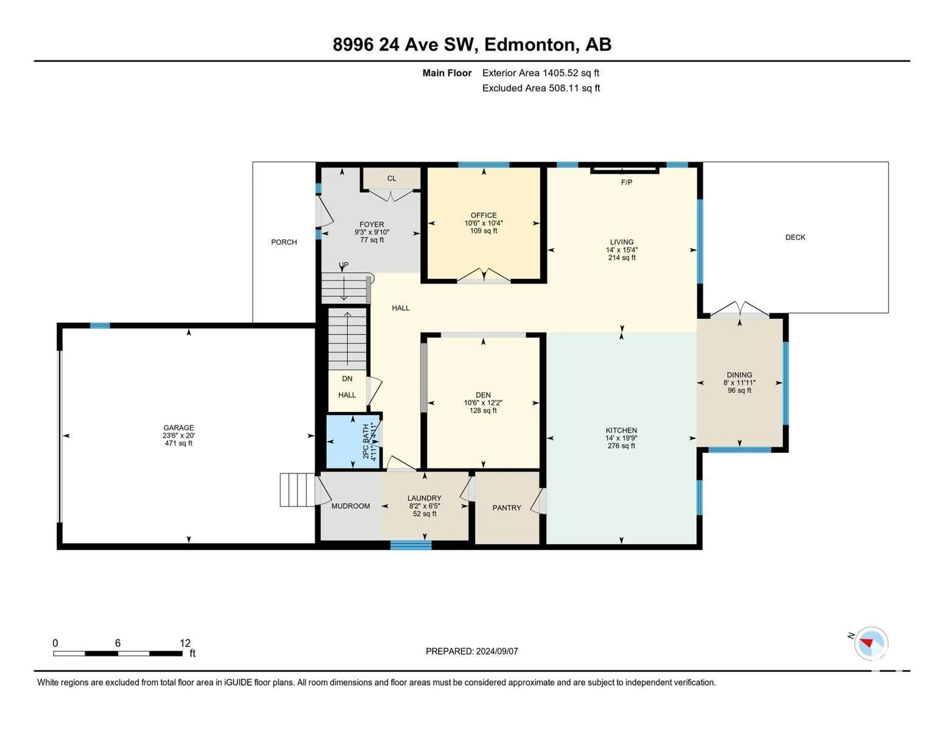 Floor plan for 8996 24 AV SW, Edmonton Alberta T6X1A6