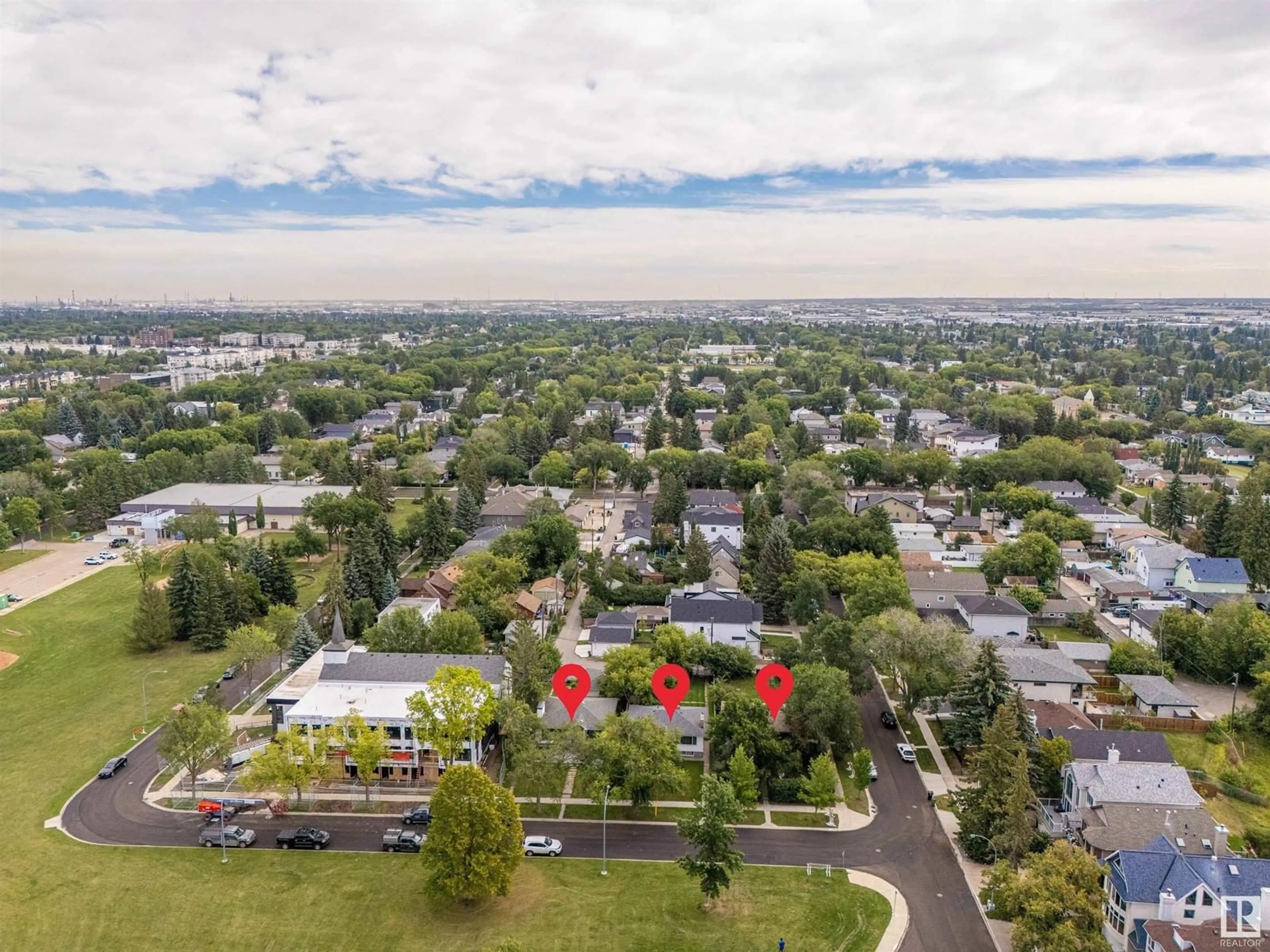 A pic from exterior of the house or condo, the view of city buildings for 7803 93 ST NW, Edmonton Alberta T6C3S5