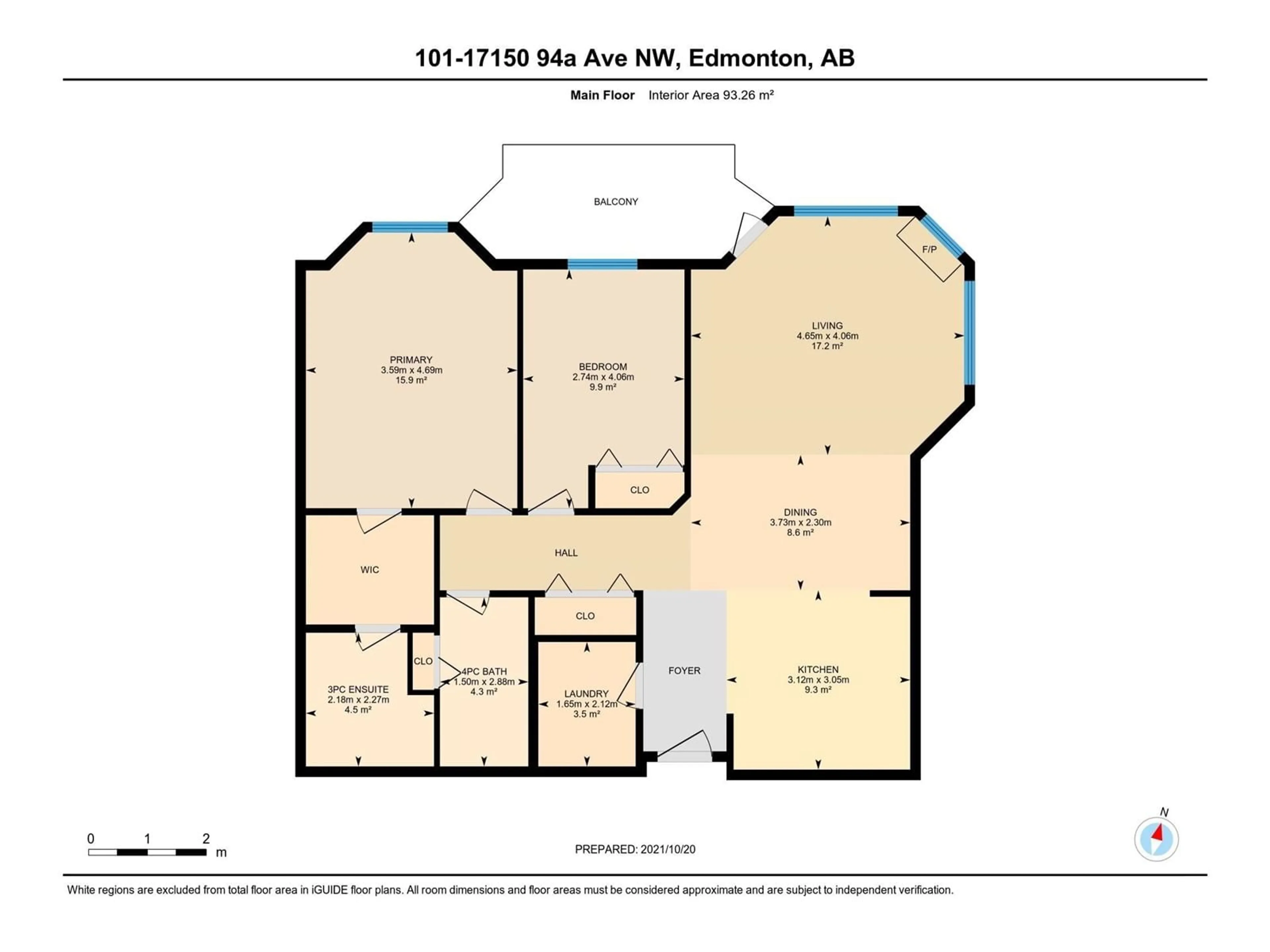 Floor plan for #101 17150 94A AV NW, Edmonton Alberta T5T6L7