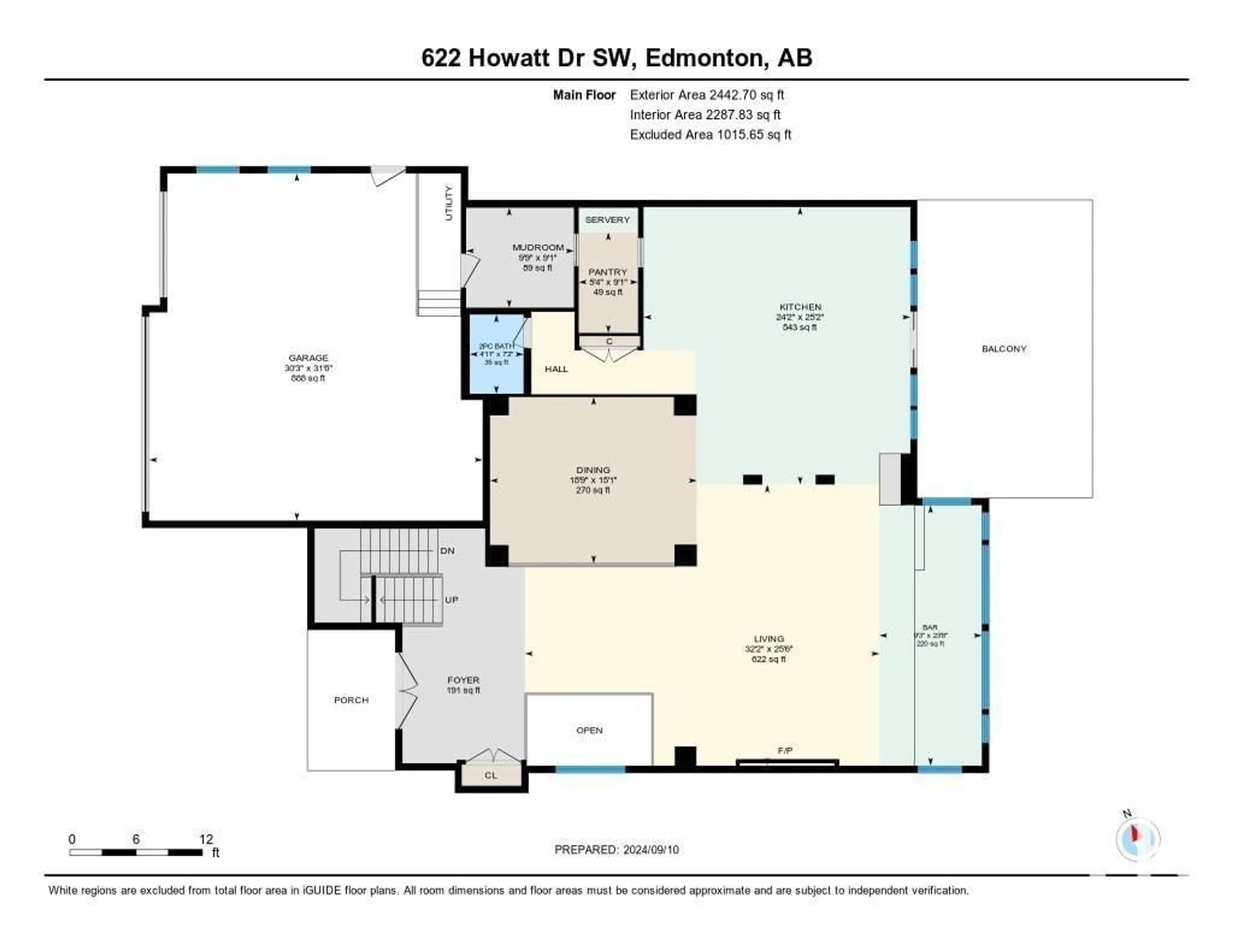 Floor plan for 622 HOWATT DR SW, Edmonton Alberta T6W2T6