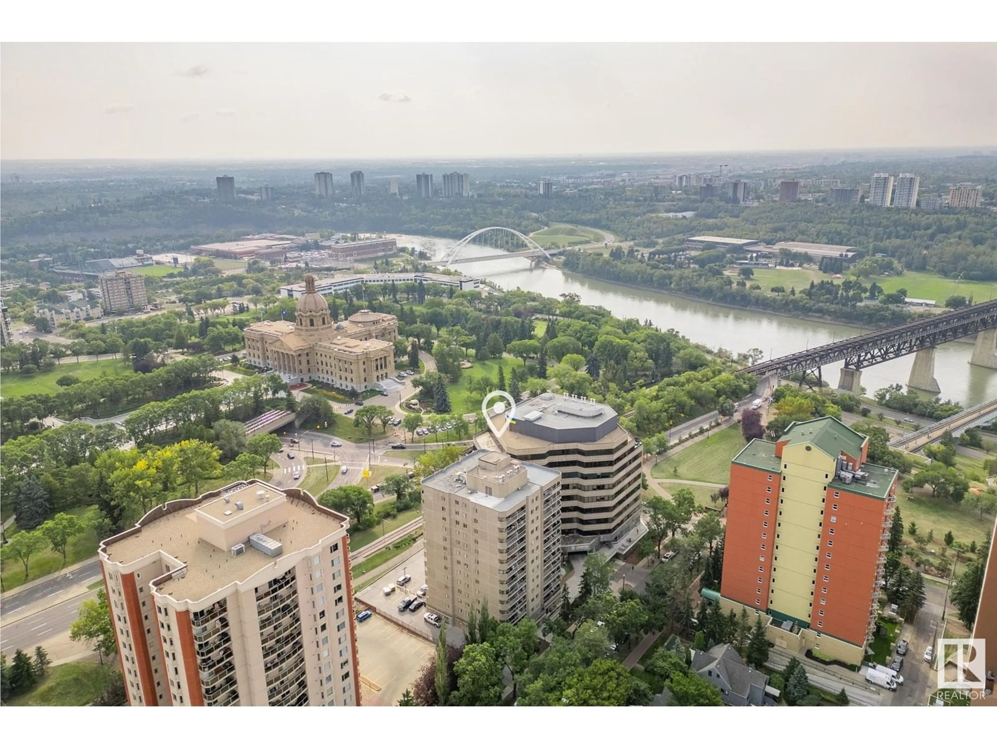 A pic from exterior of the house or condo, the view of city buildings for #1108 9715 110 ST NW, Edmonton Alberta T5K2M1