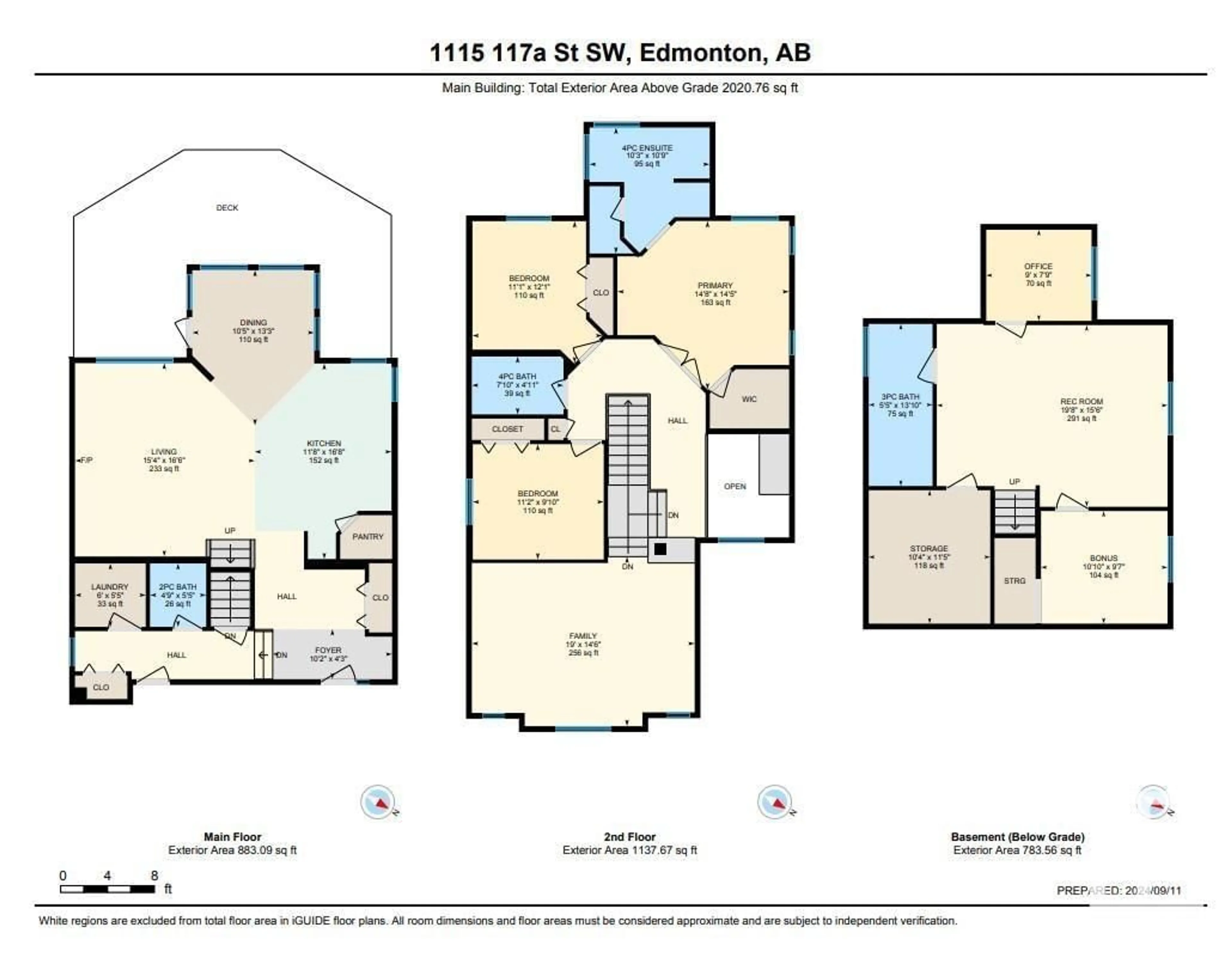 Floor plan for 1115 117A ST SW, Edmonton Alberta T6W0B9