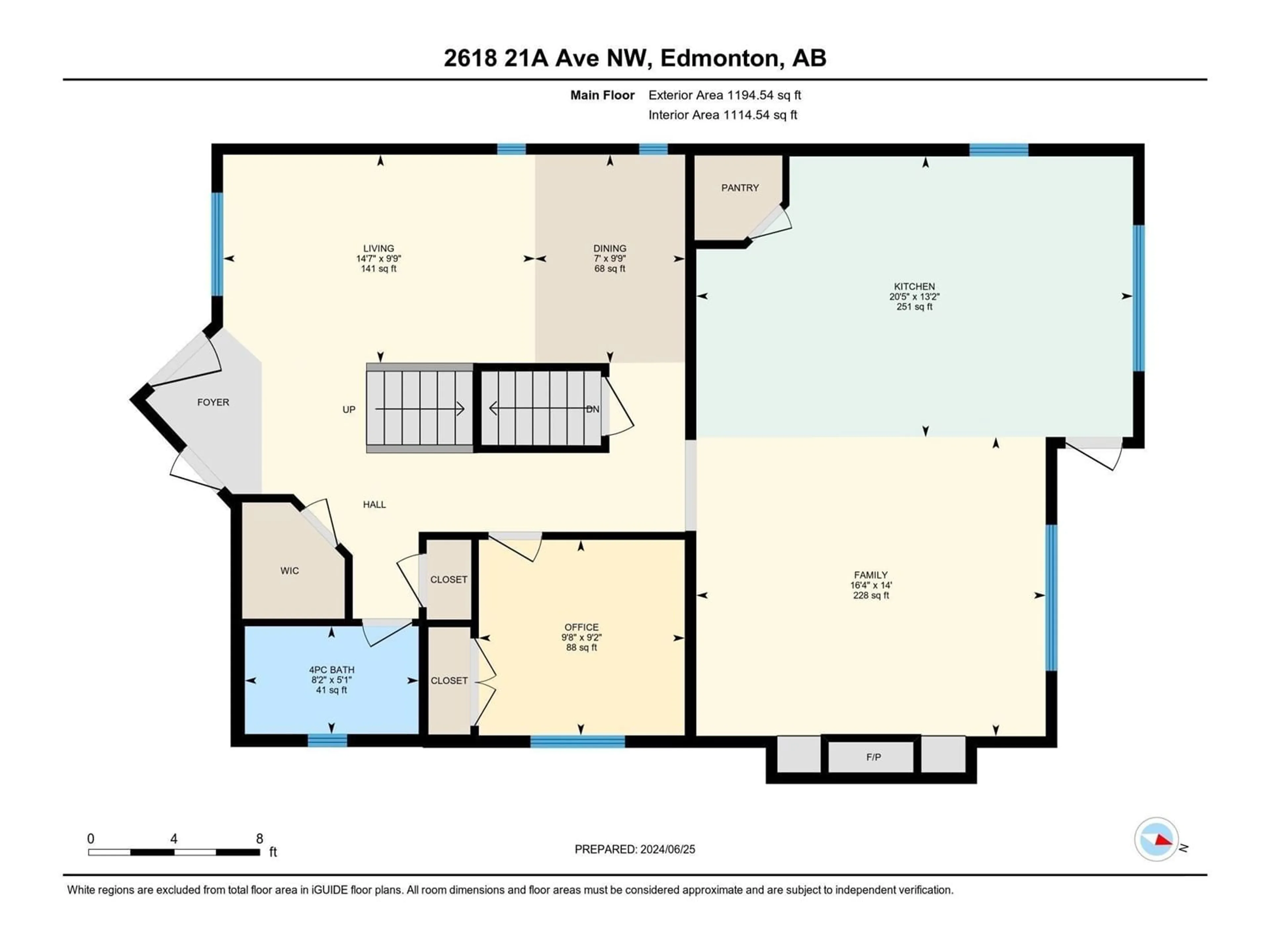 Floor plan for 2618 21A AV NW, Edmonton Alberta T6T0Y5