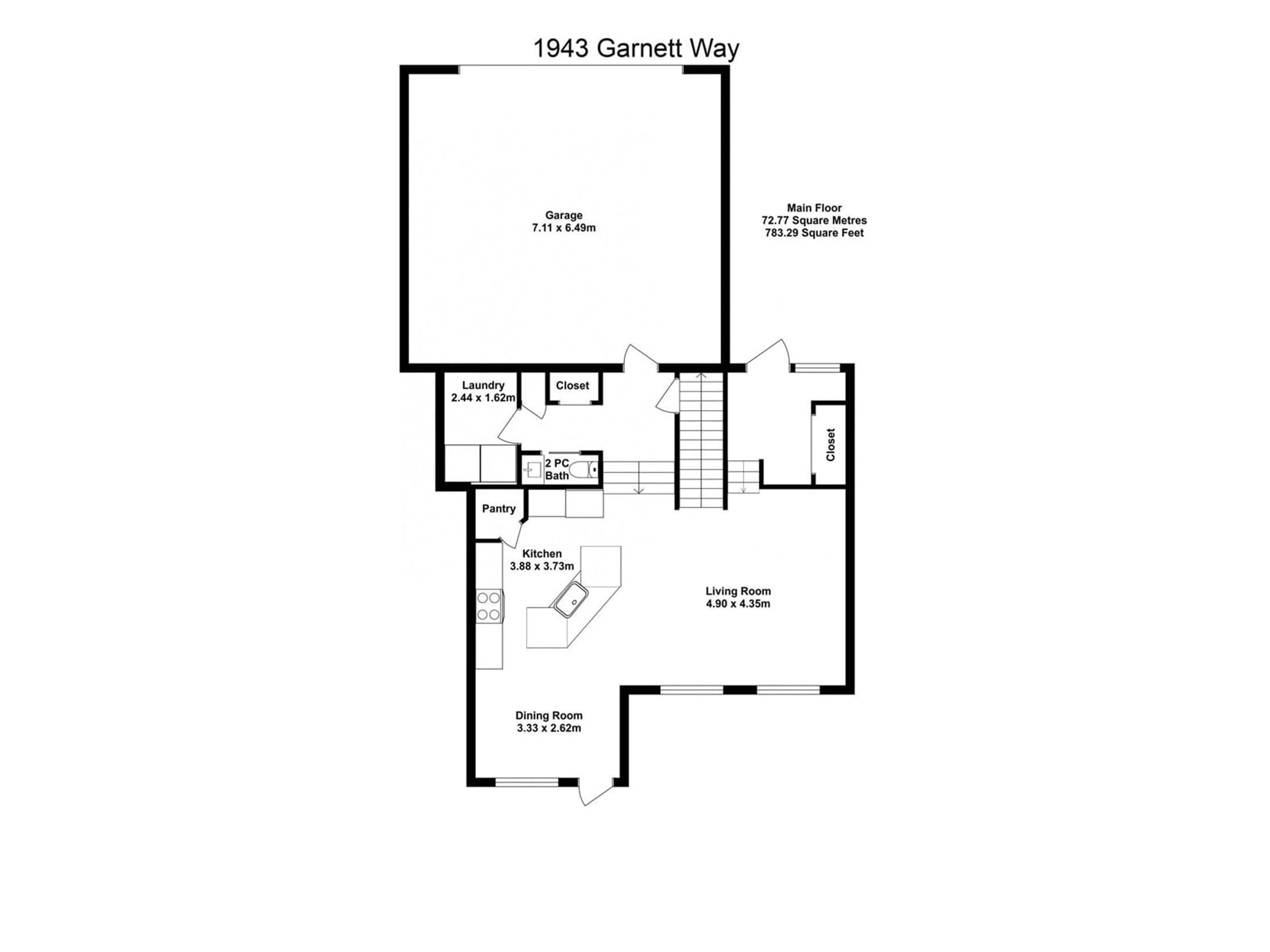 Floor plan for 1943 GARNETT WY NW, Edmonton Alberta T5T6T6