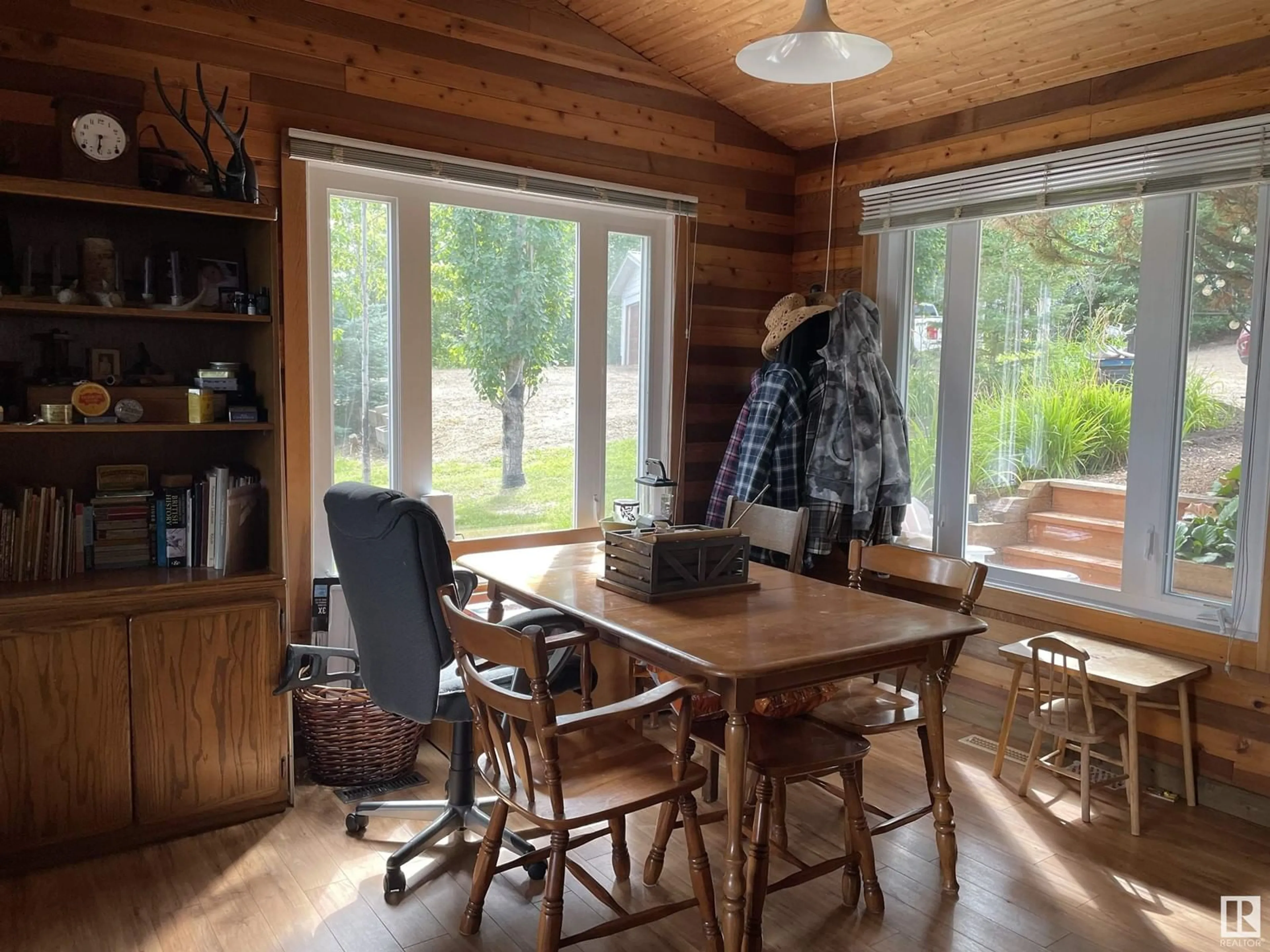 Dining room, wood floors, cottage for 1303 Baptiste DR W, Athabasca Town Alberta T9S1R8