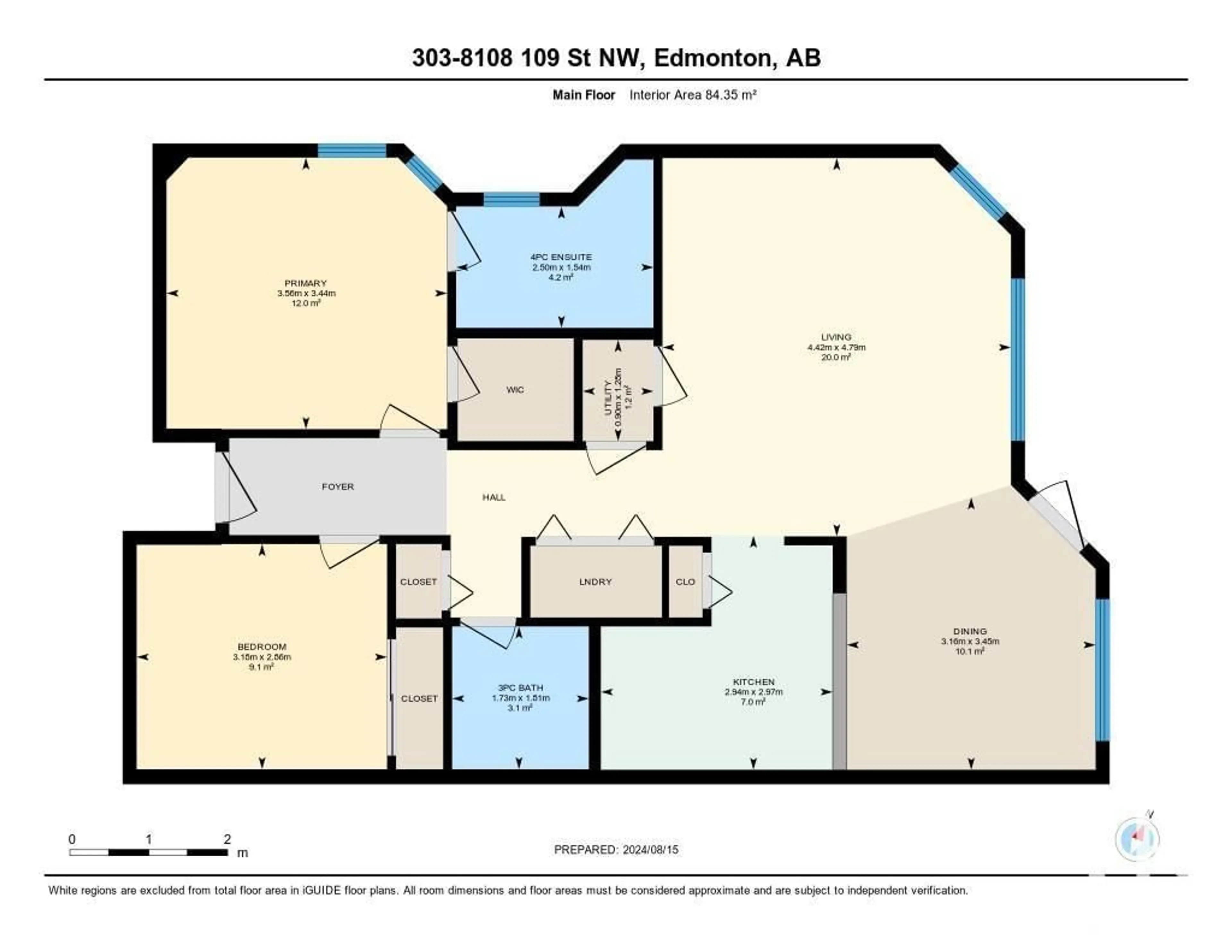 Floor plan for #303 8108 109 ST NW, Edmonton Alberta T6G2V7