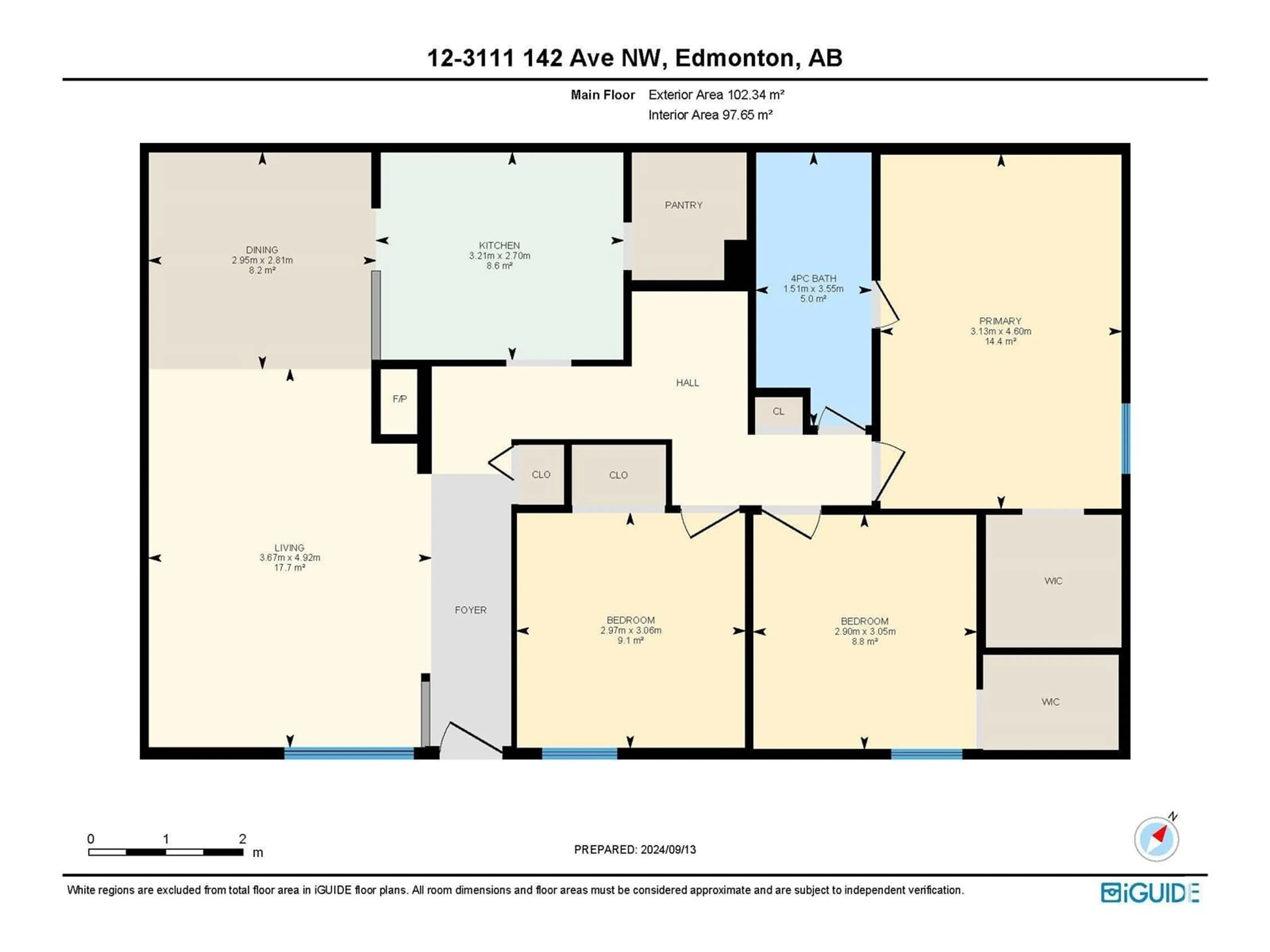 Floor plan for #12 3111 142 AV NW, Edmonton Alberta T5Y1P3