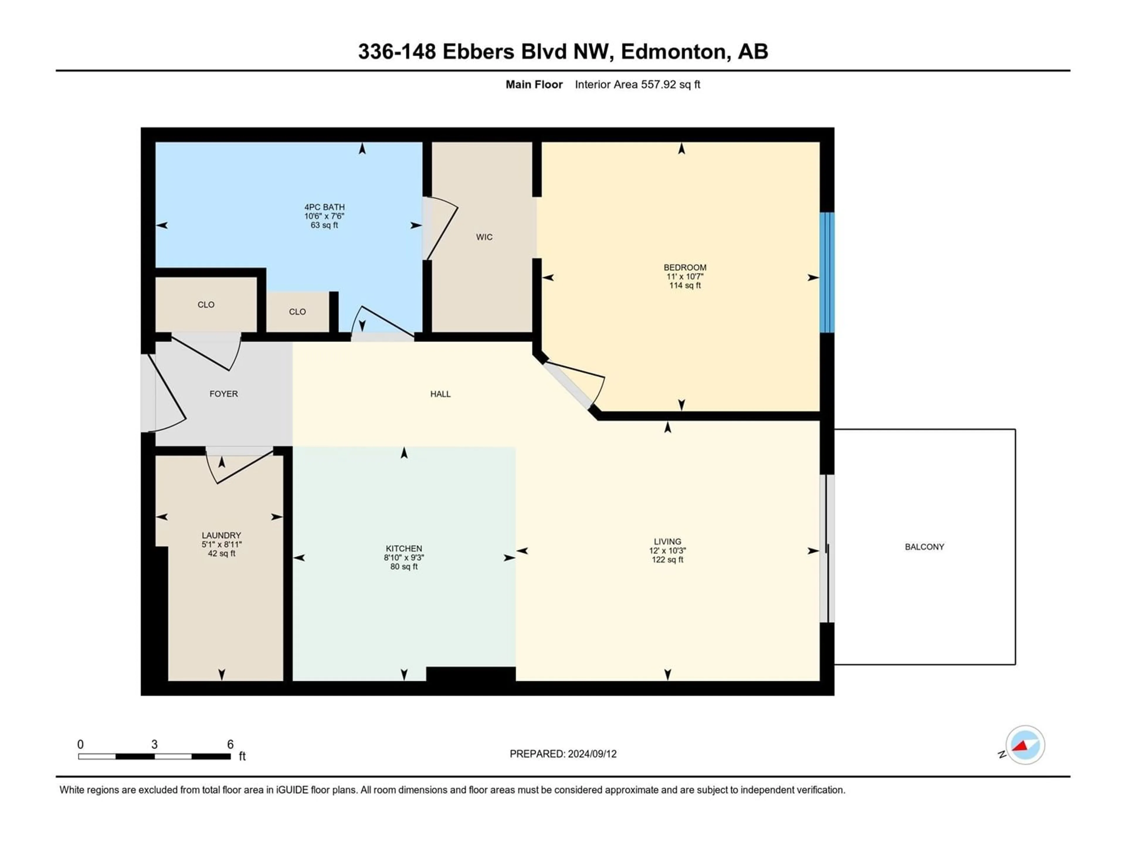 Floor plan for #336 148 EBBERS BV NW, Edmonton Alberta T5Y4A4