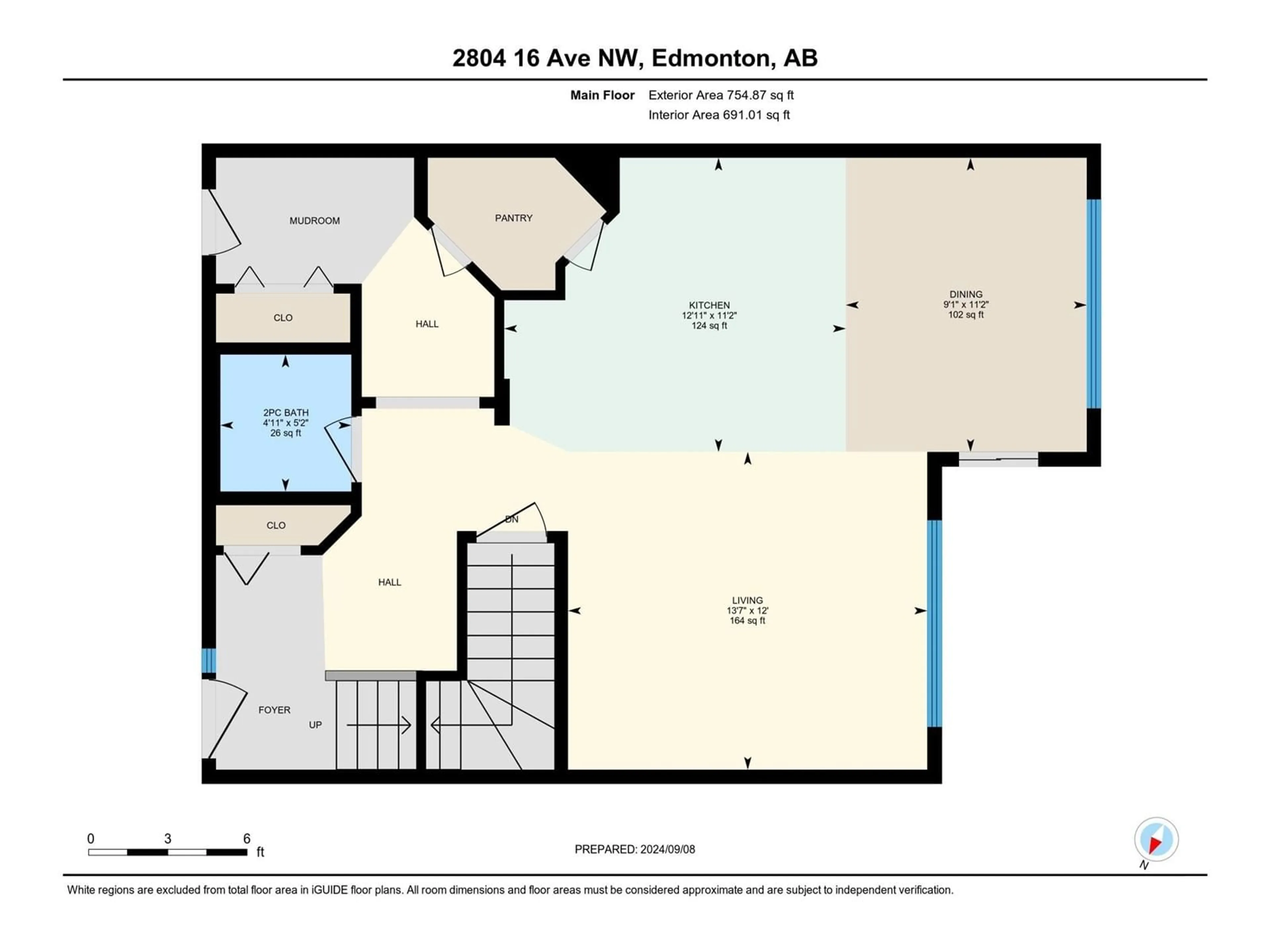 Floor plan for 2804 16 AV NW, Edmonton Alberta T6T0Z6