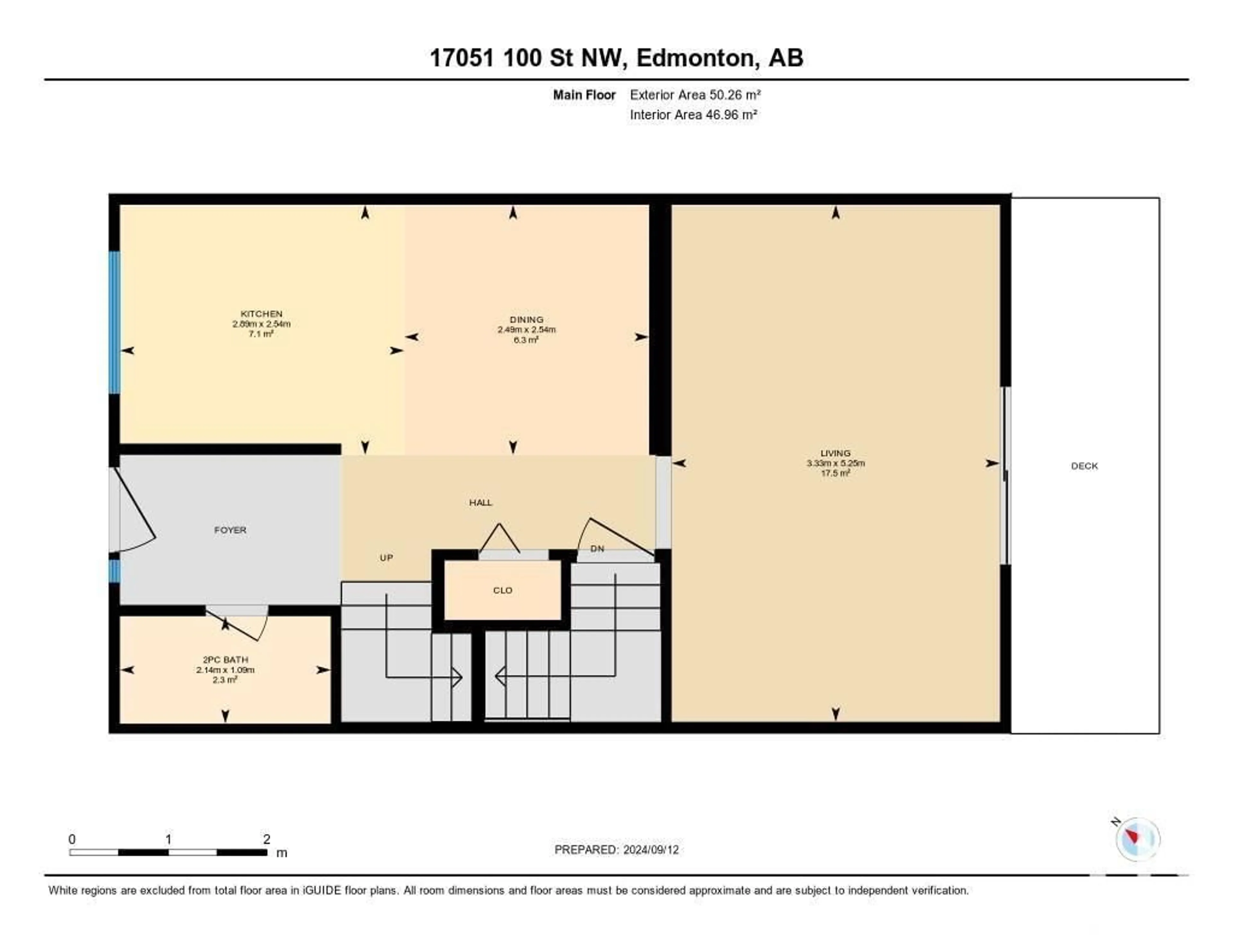 Floor plan for 17051 100 ST NW, Edmonton Alberta T5X4R8