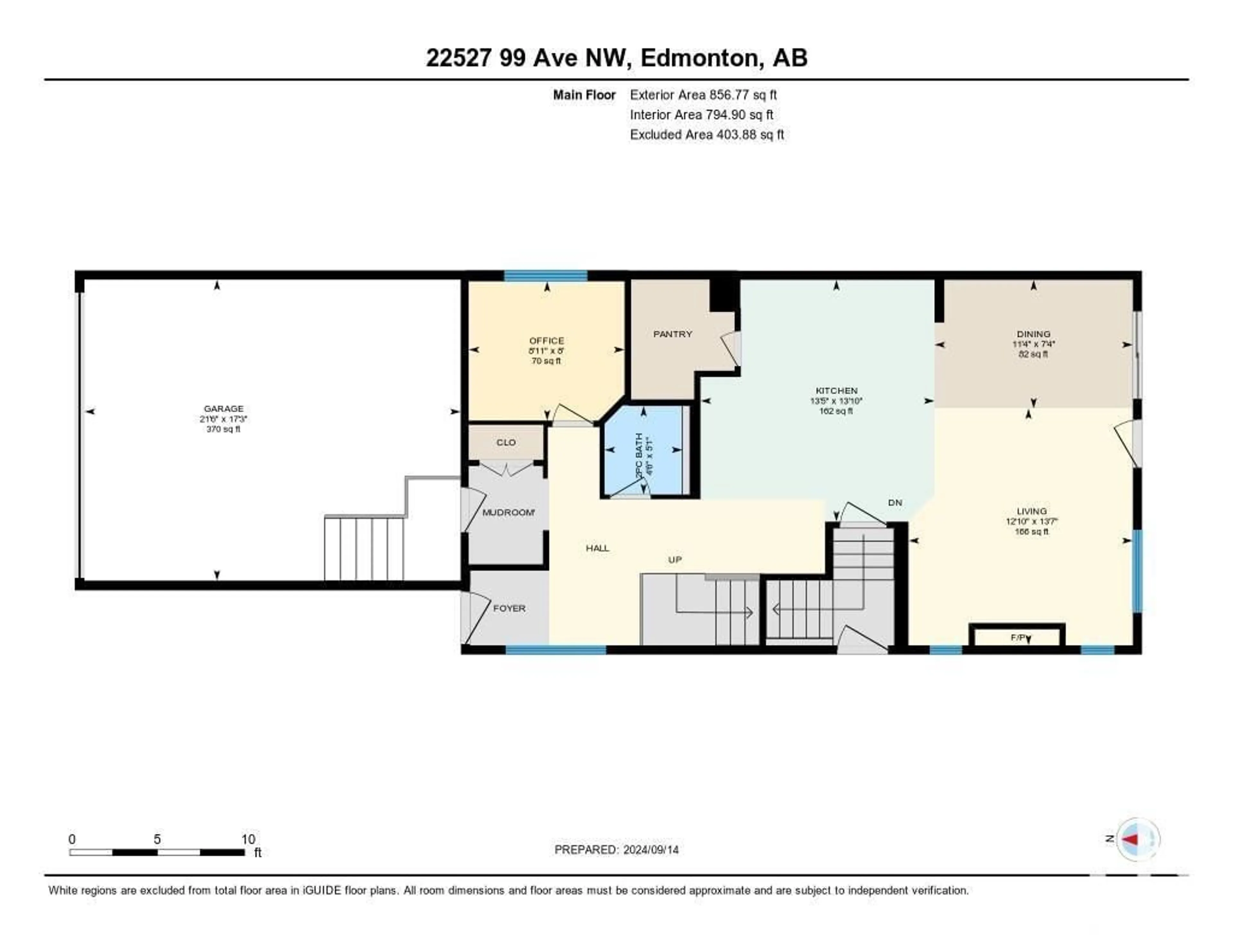 Floor plan for 22527 99 AV NW, Edmonton Alberta T5T7R7