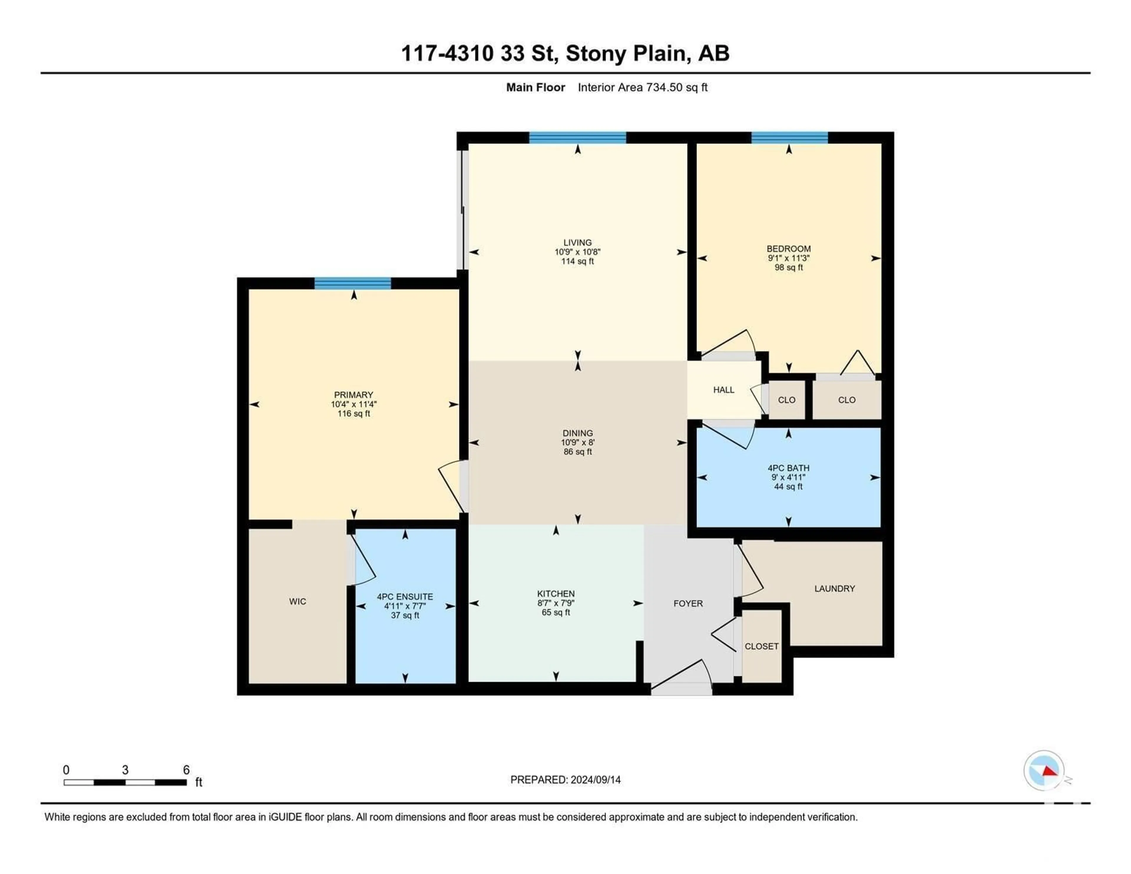 Floor plan for #117 4310 33 ST, Stony Plain Alberta T7Z0A8