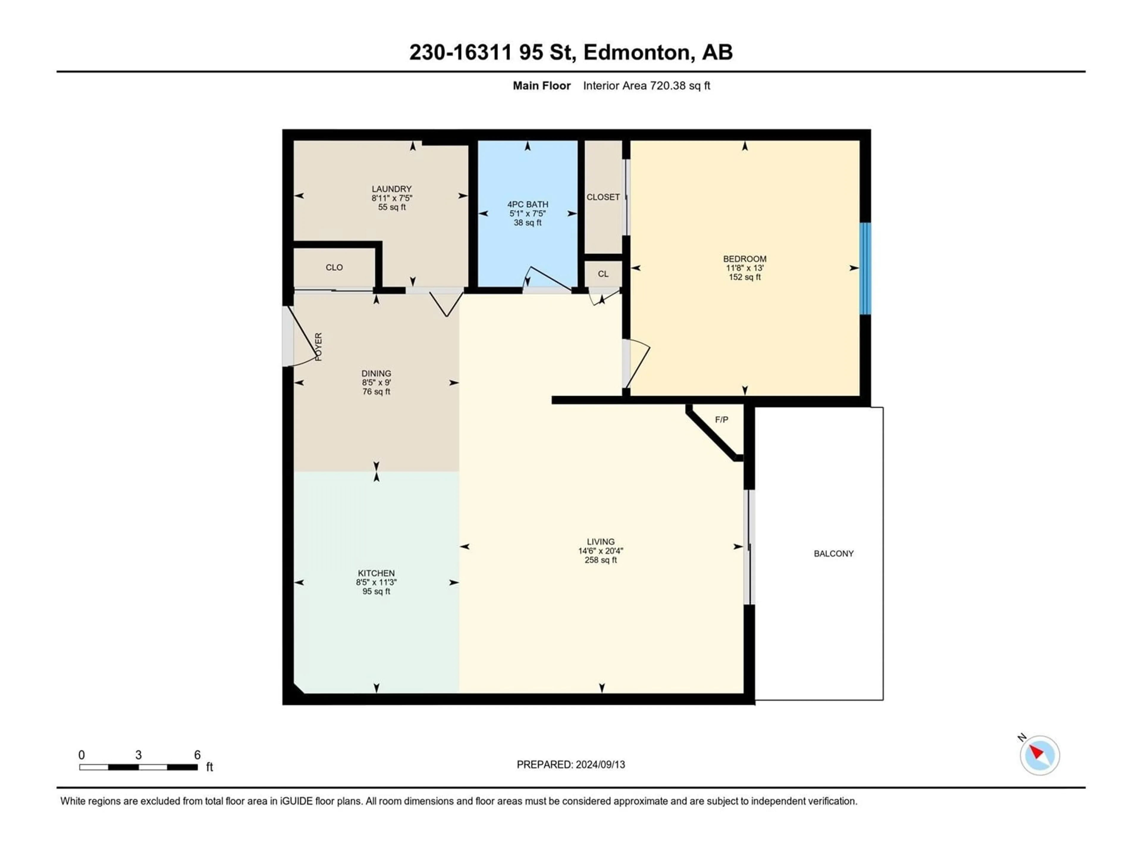 Floor plan for #230 16311 95 ST NW, Edmonton Alberta T5Z3Y5