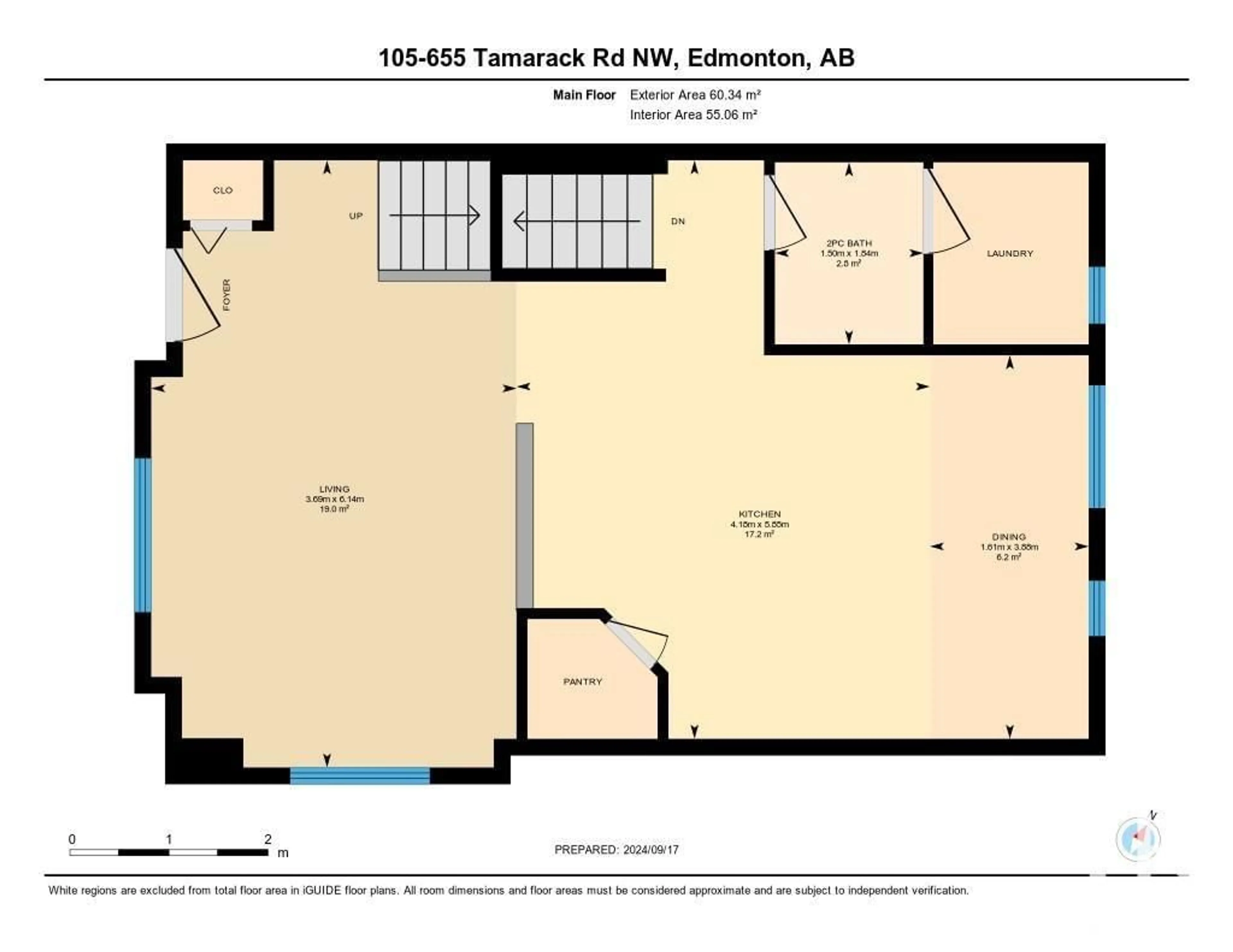 Floor plan for #105 655 TAMARACK RD NW, Edmonton Alberta T6T0N4