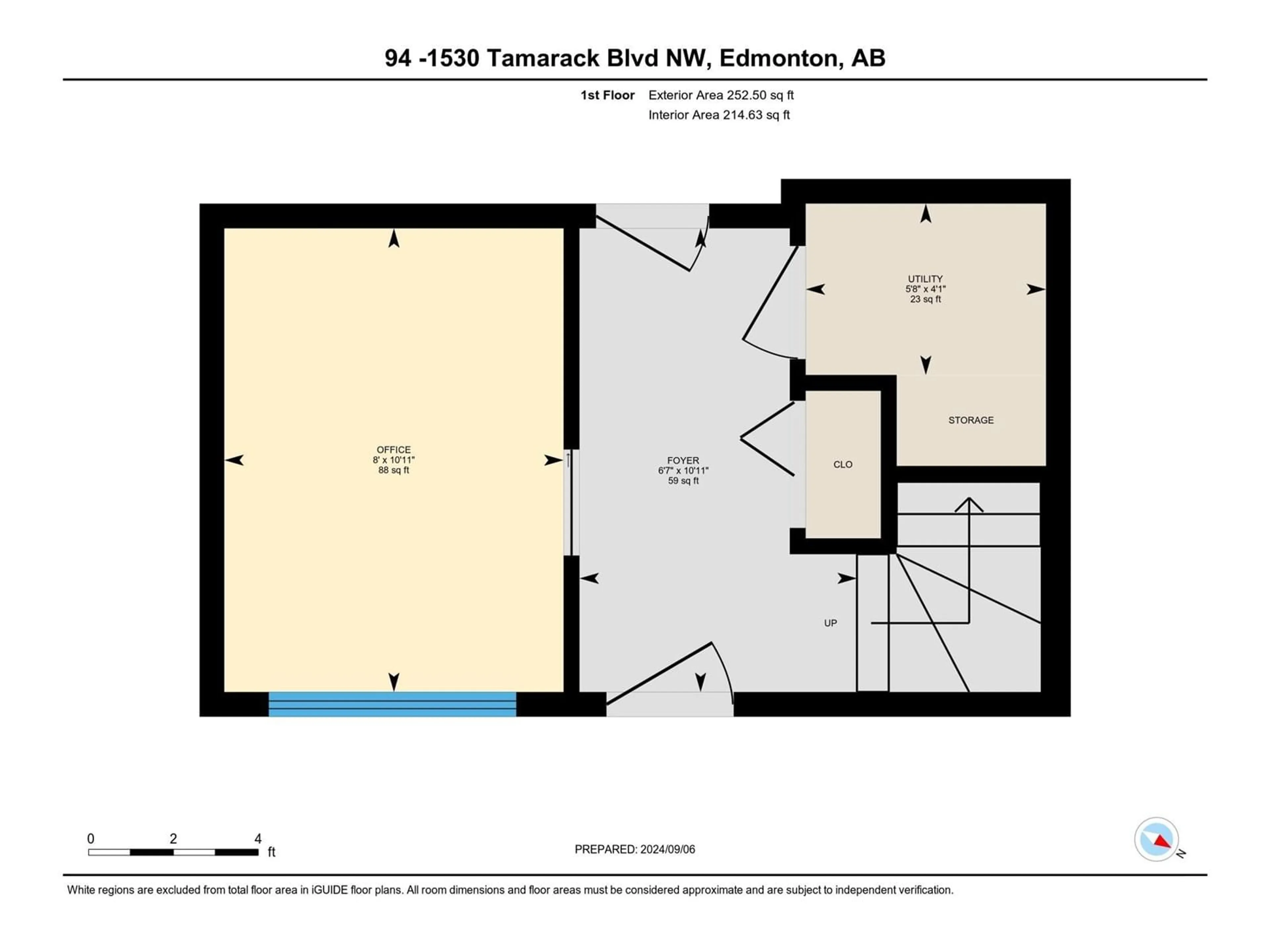 Floor plan for #94 1530 TAMARACK BV NW, Edmonton Alberta T6T2E6