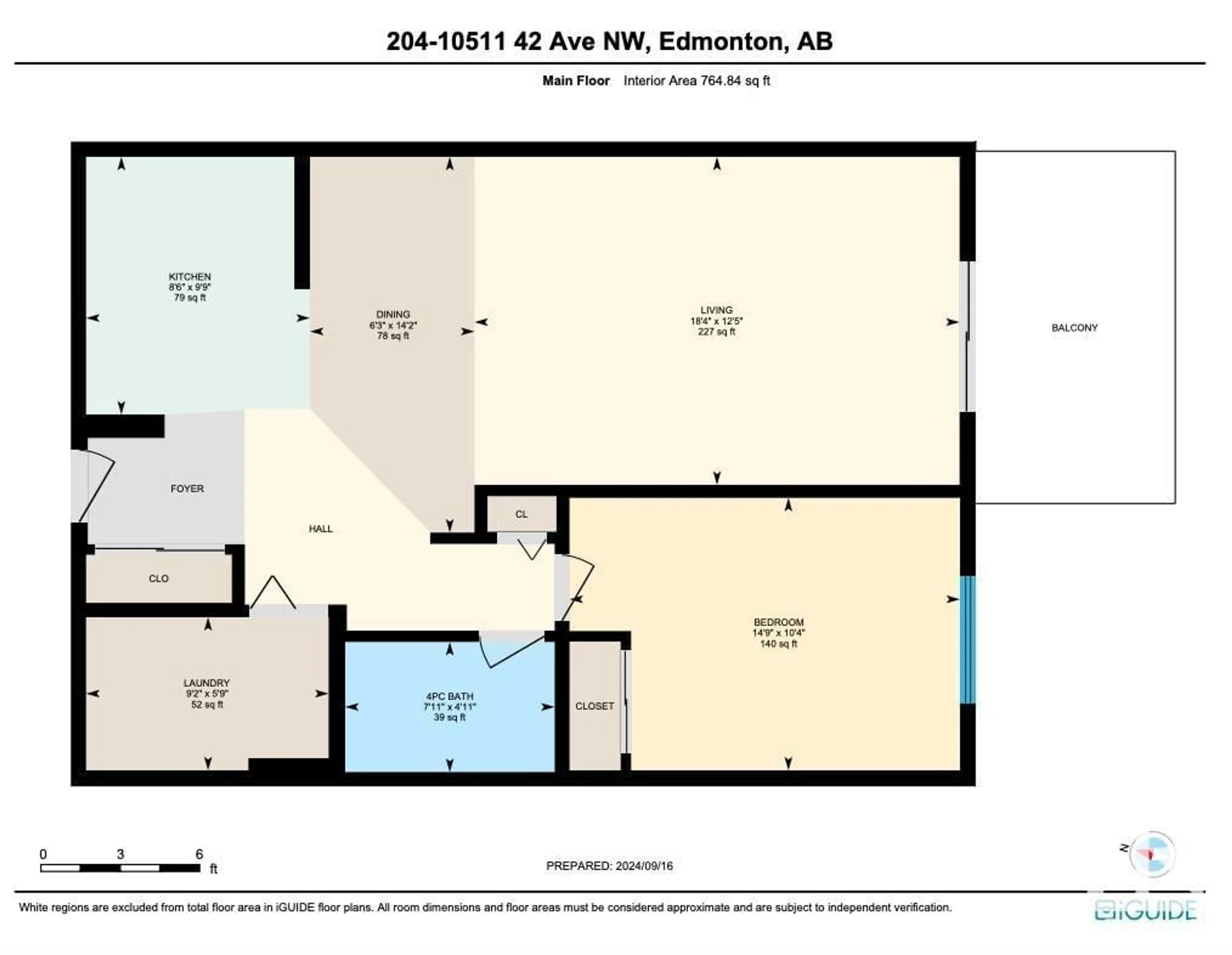 Floor plan for #204 10511 42 AV NW NW, Edmonton Alberta T6J7G8