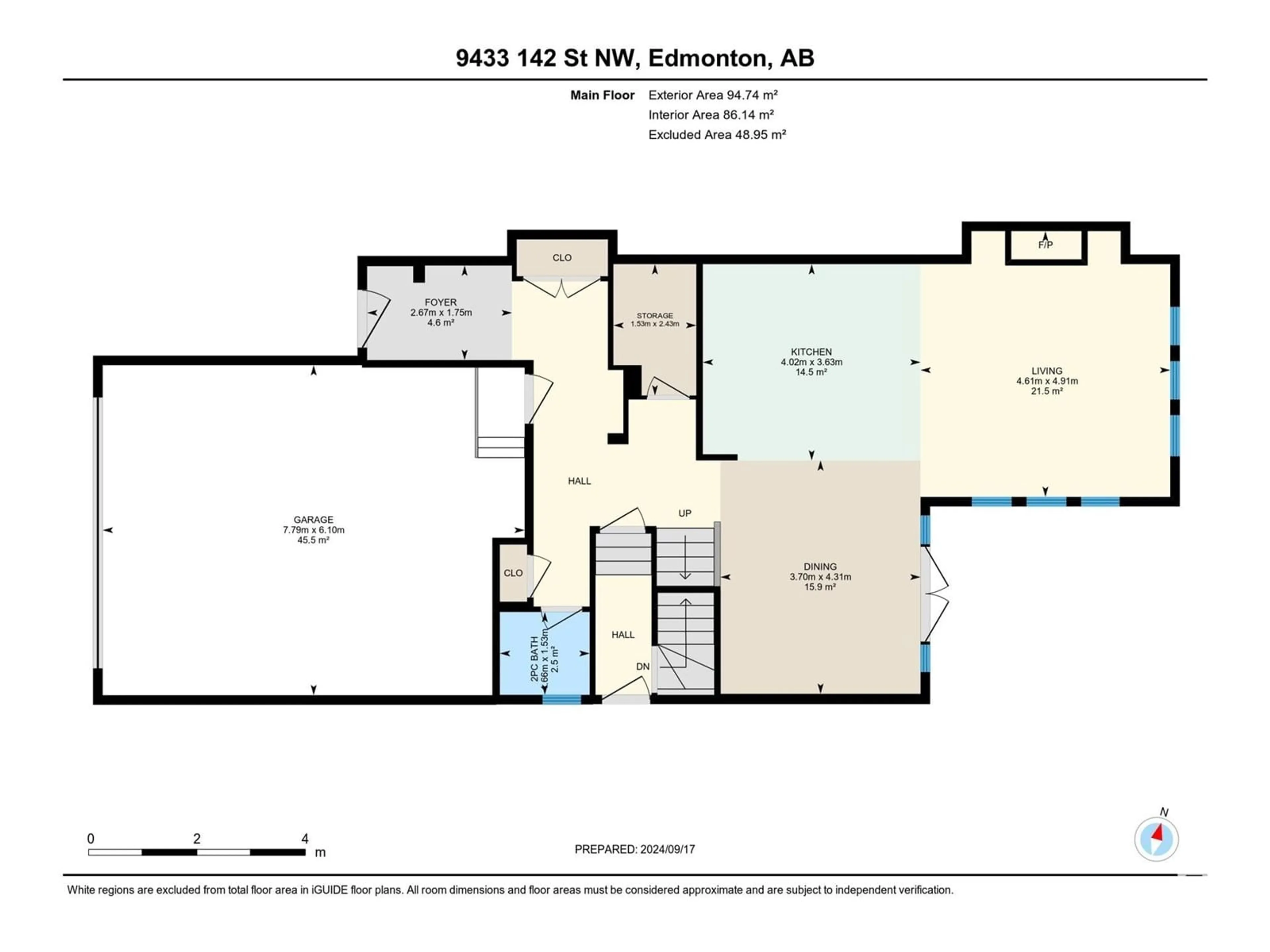 Floor plan for 9433 142 ST NW, Edmonton Alberta T5R0N2