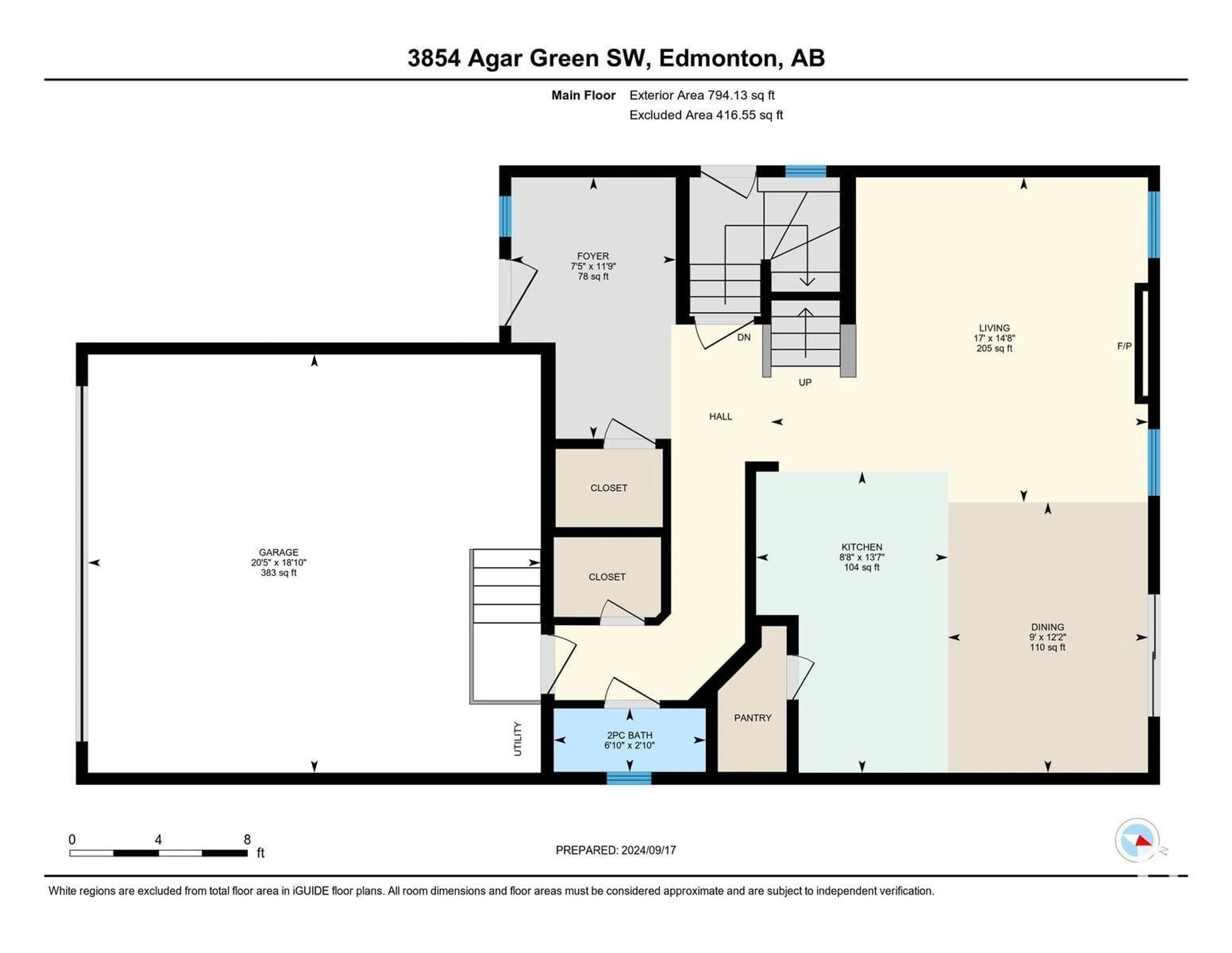 Floor plan for 3854 AGAR GR SW, Edmonton Alberta T6W0W9