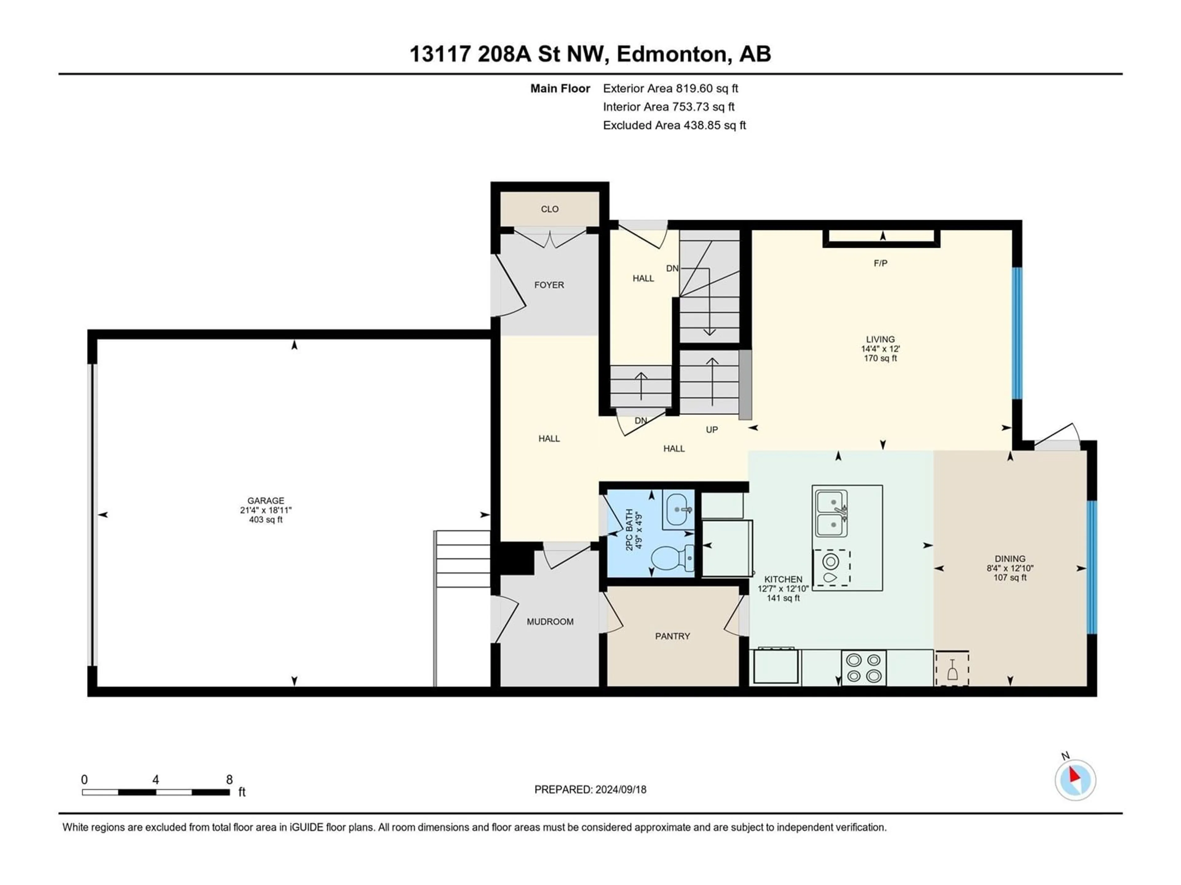 Floor plan for 13117 208A ST NW, Edmonton Alberta T5S0P1