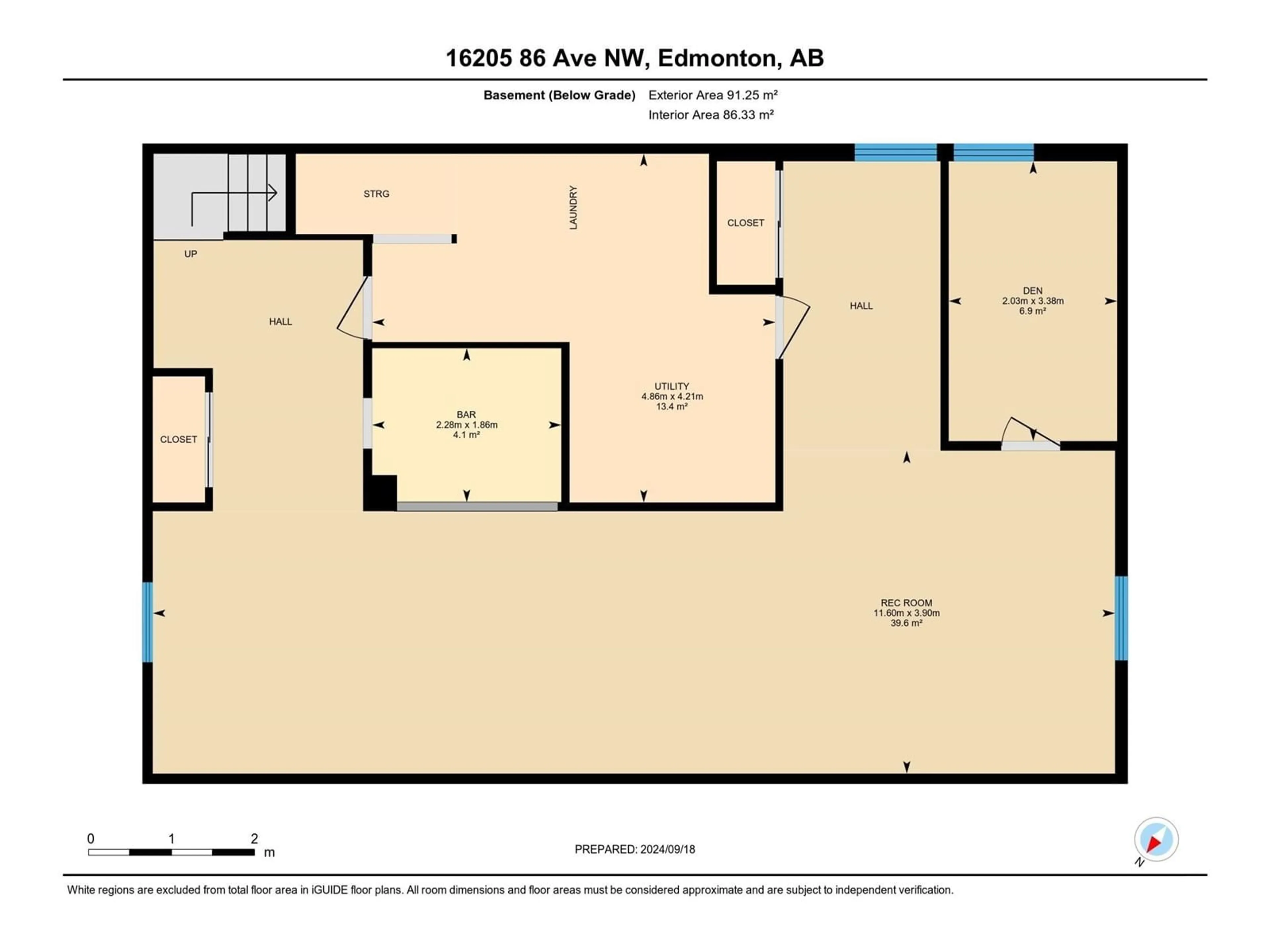 Floor plan for 16205 86 AV NW, Edmonton Alberta T5R4C6