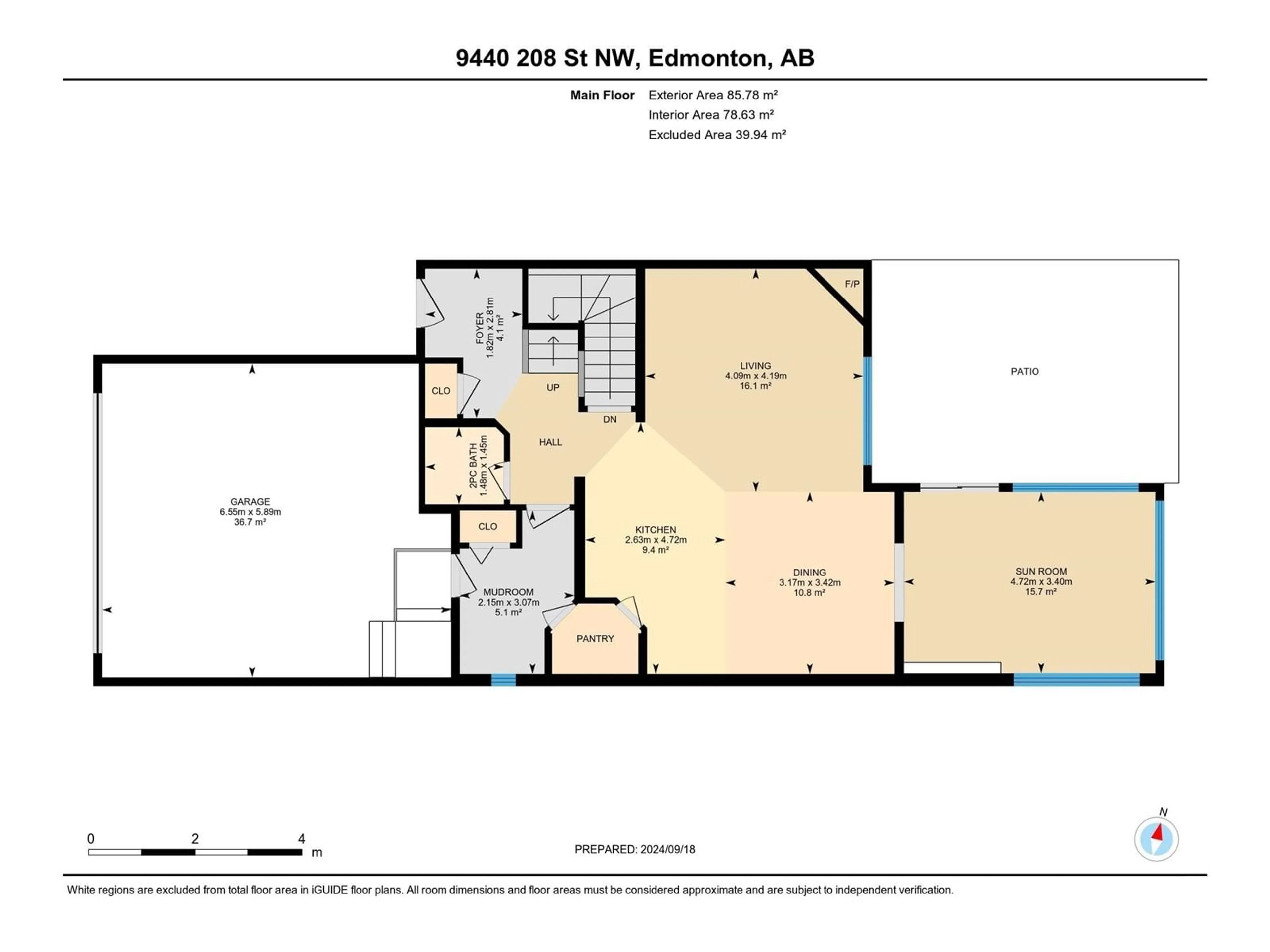 Floor plan for 9440 208 ST NW, Edmonton Alberta T5T4C3