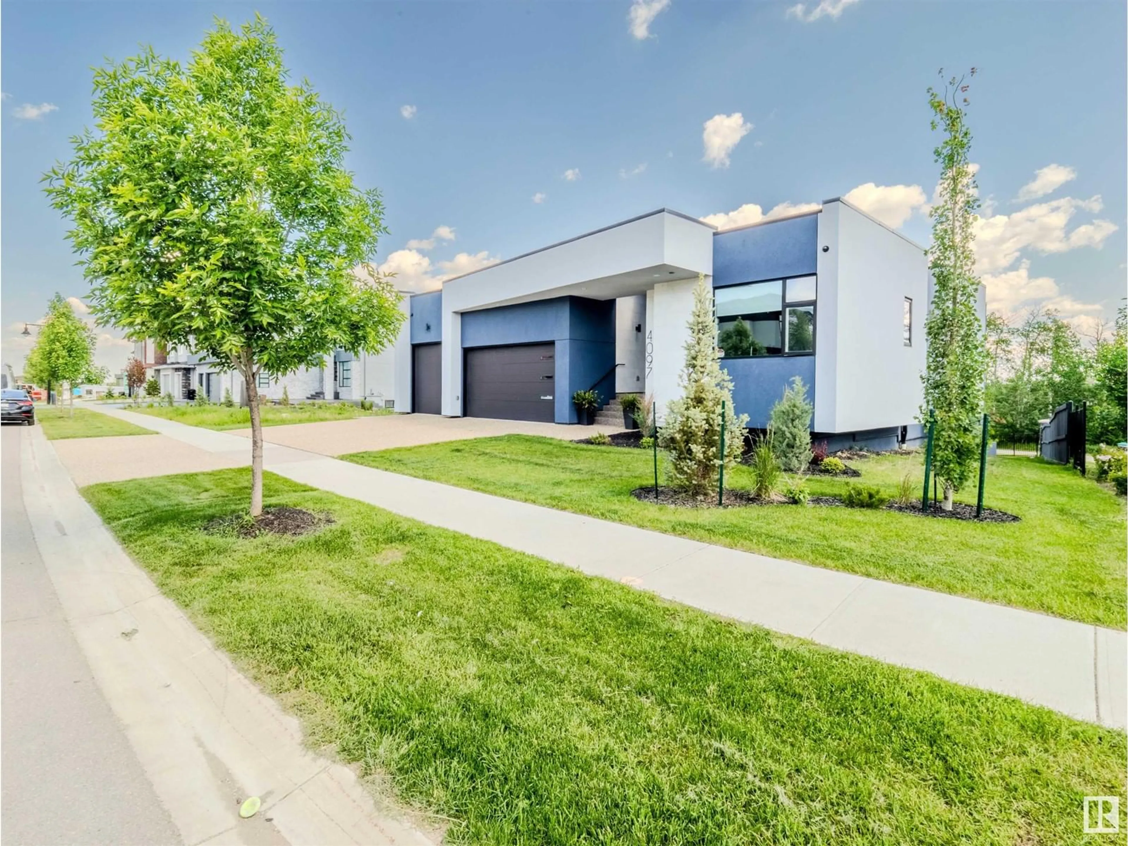 A pic from exterior of the house or condo, the street view for 4097 WHISPERING RIVER DR NW, Edmonton Alberta T6W2E2