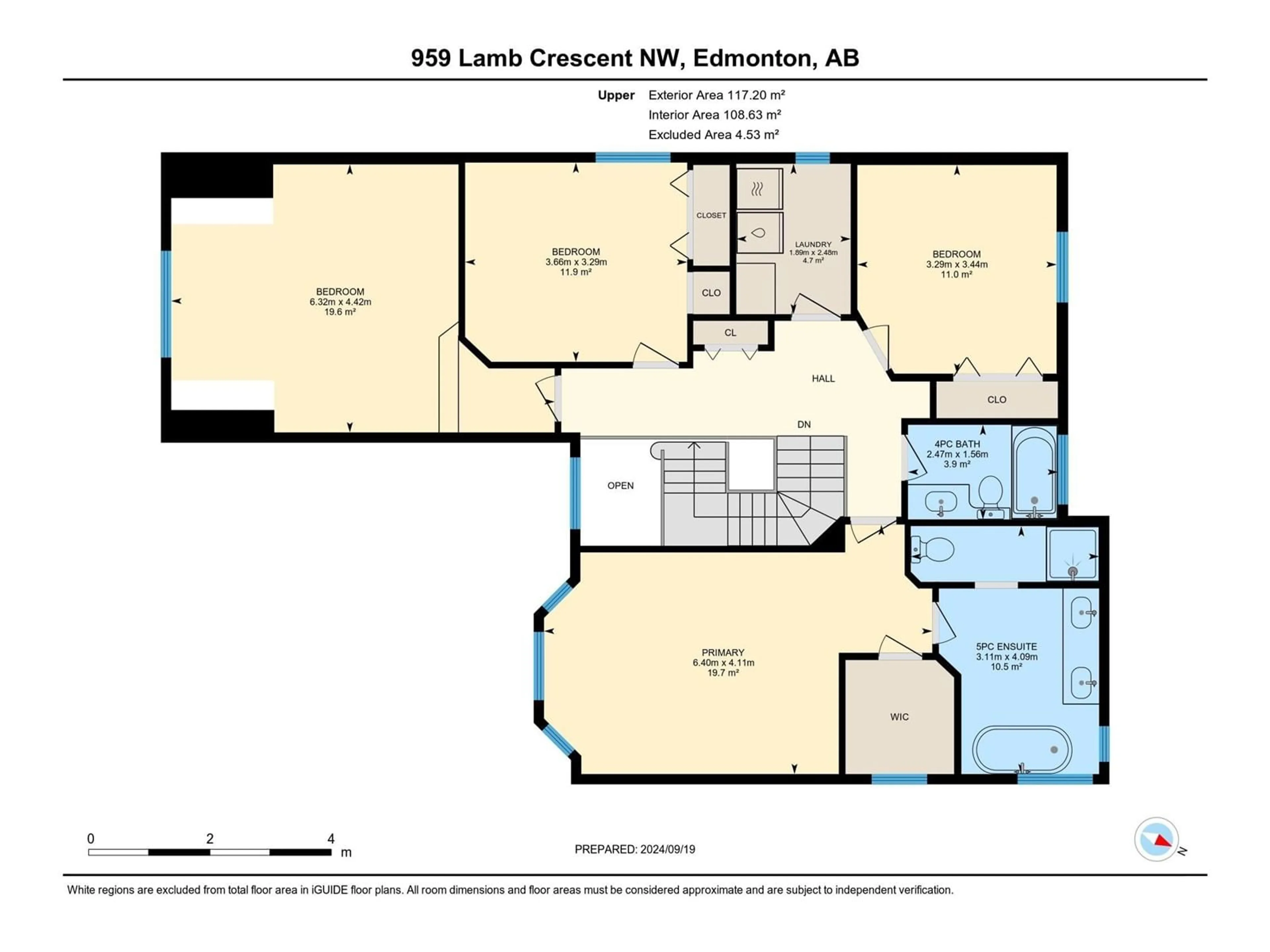 Floor plan for 959 LAMB CR NW, Edmonton Alberta T6R2X8